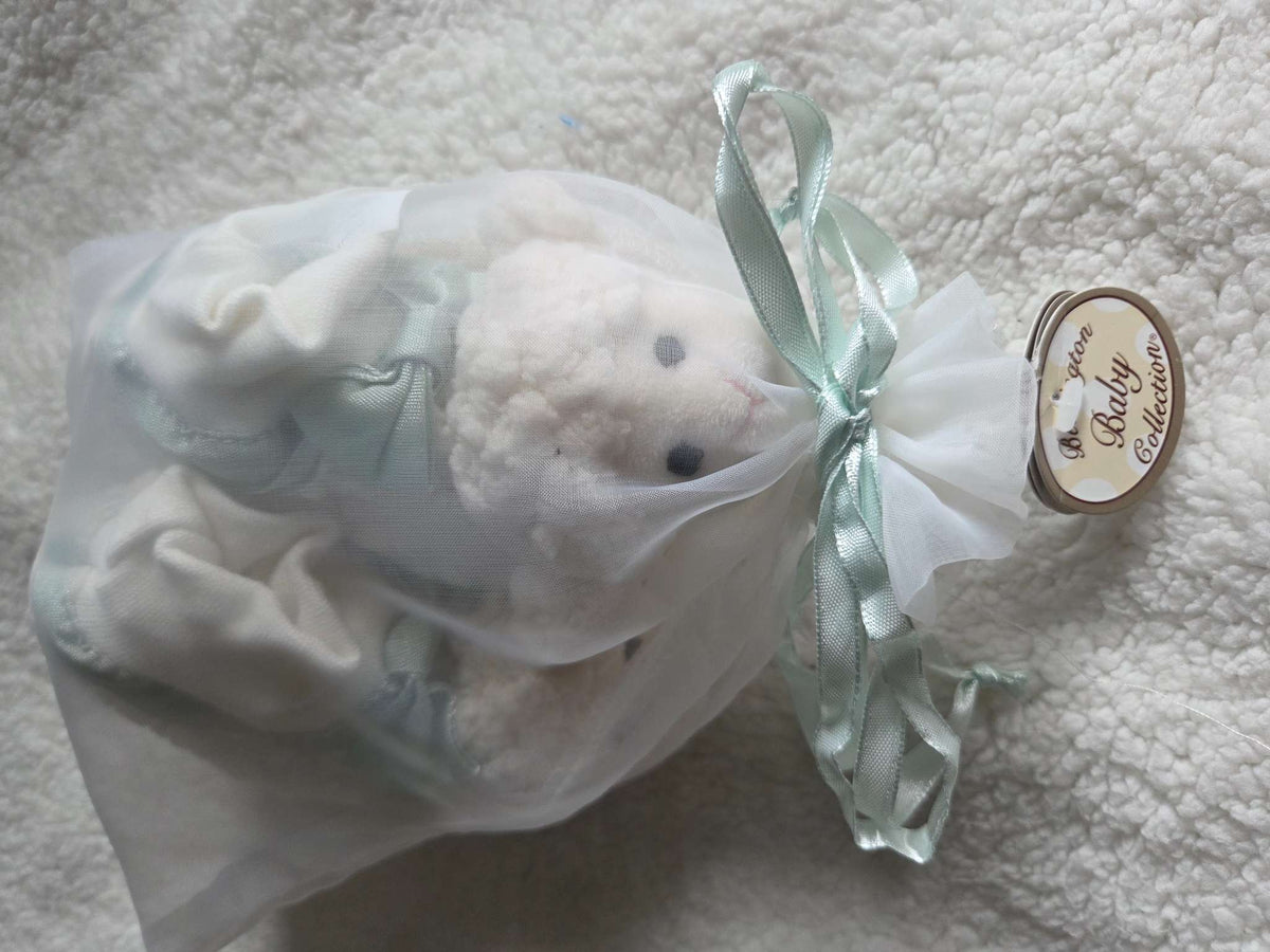 Bearington Baby Collection plush lamb slippers with bag, Shoes 2 (Baby: 0-12 mth)