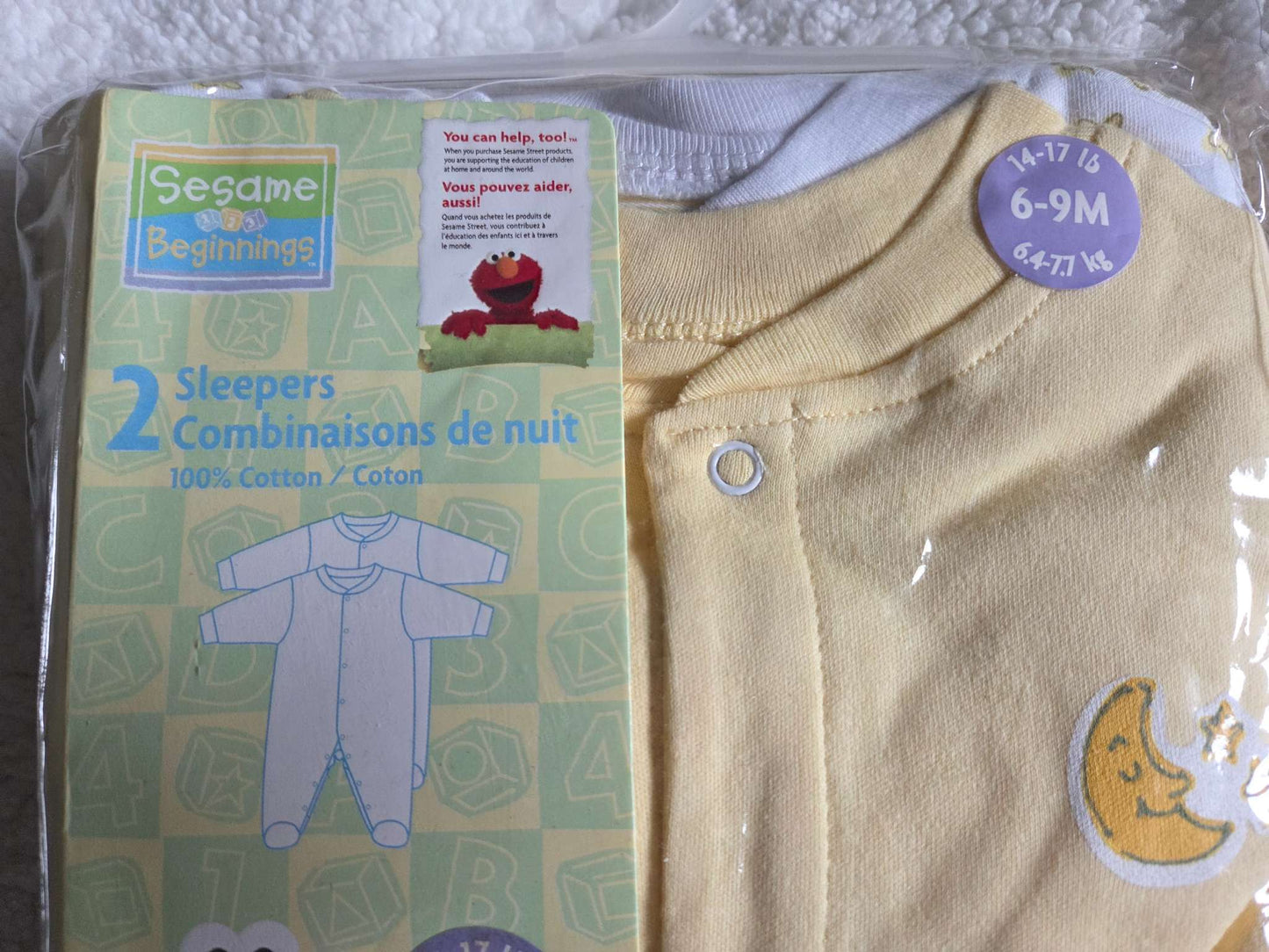 Sesame Street 2 pack sleepers- size 6-9 months, Kids 9 Month (6-9M)