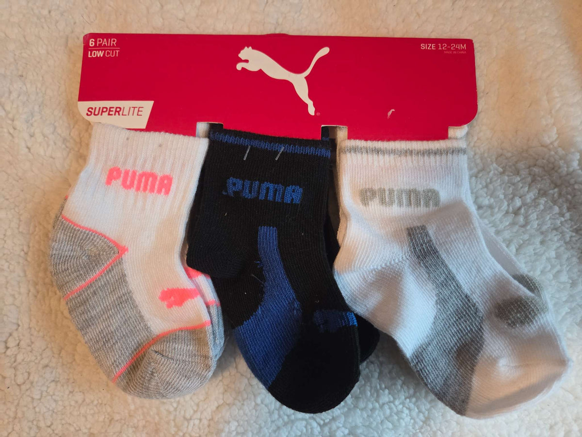 Puma 6 pk infant socks
