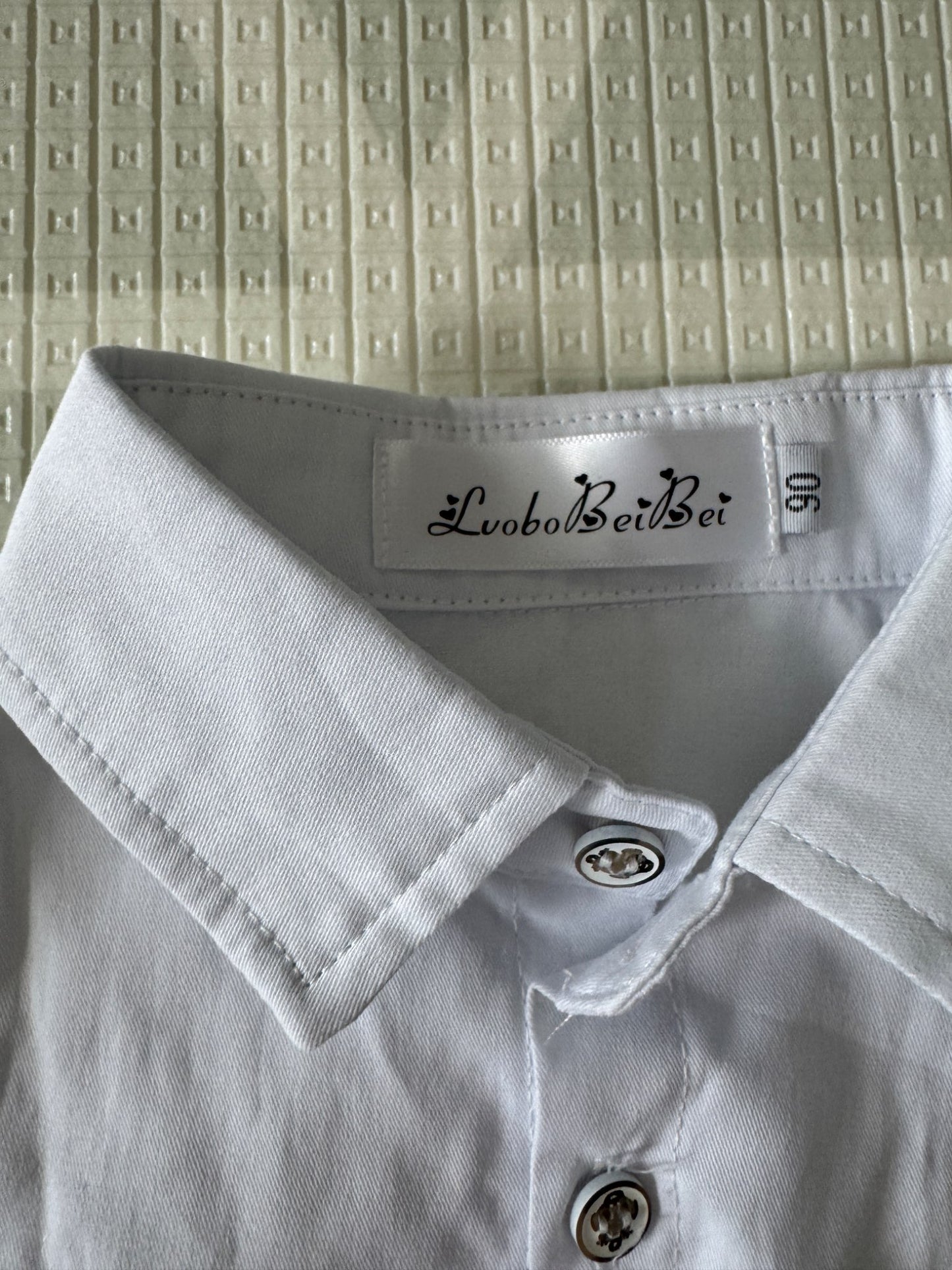 LuoboBeiBei White Dress Shirt - Size 90 (2T), Kids 2T