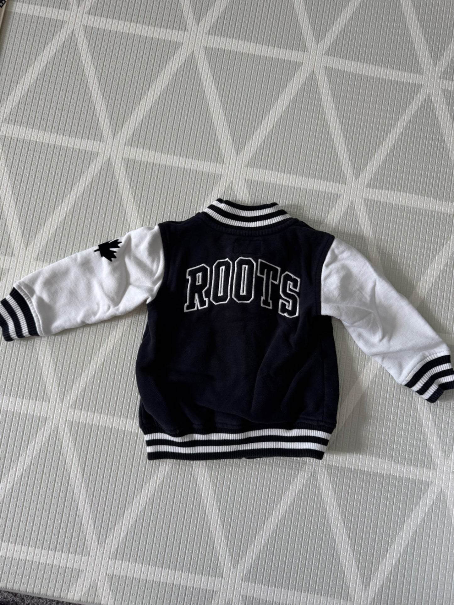 Roots Varsity Jacket – Black & White – 2T, Kids 2T