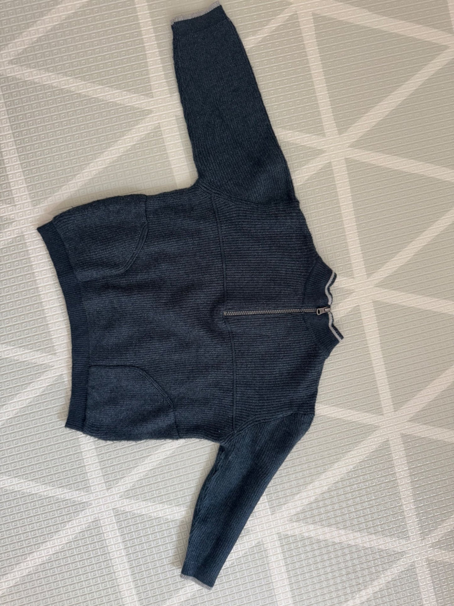 Zara Knit Quarter Zip Sweater 18–24M Blue, Kids 24 Month (18-24M)