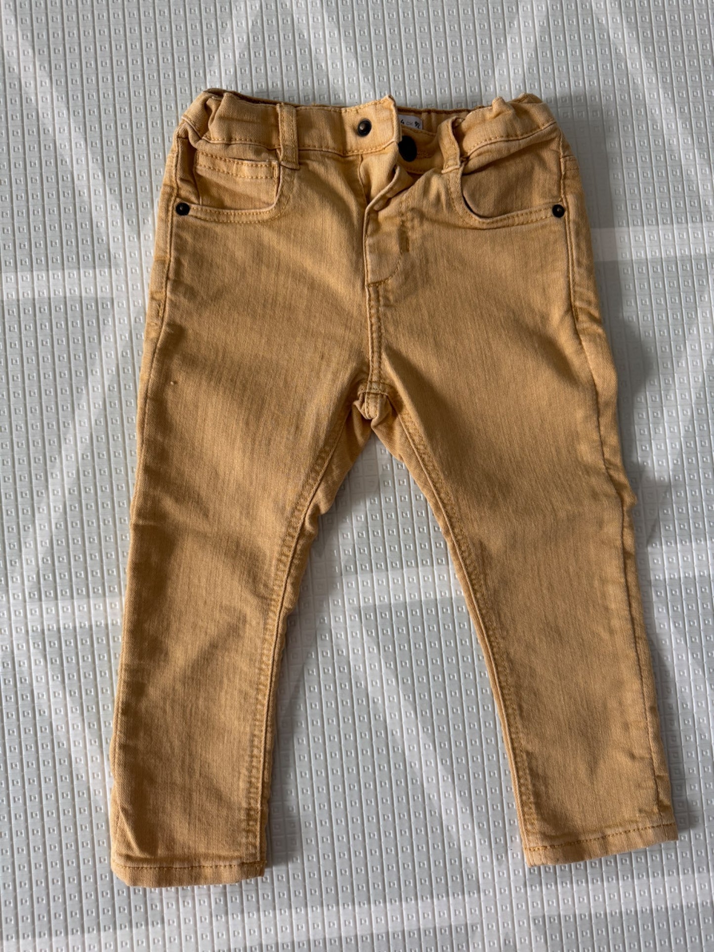 Zara Mustard Denim Jeans 18-24 months , Kids 24 Month (18-24M)
