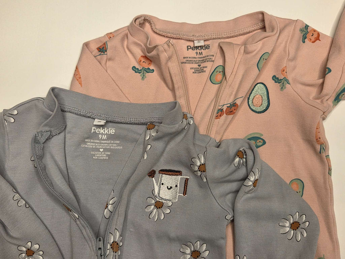 Pekkle Girls Sleeper Set, 2 items, 9M, Kids 9 Month (6-9M)