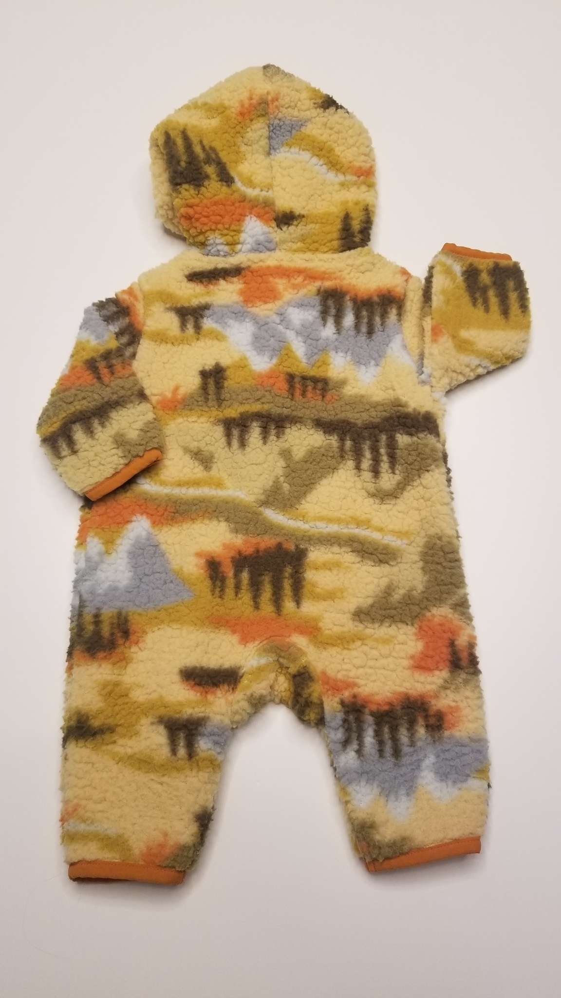 Old Navy Unisex Printed Sherpa Hooded One-Piece, 0-3M, Kids 3 Month (0-3M)