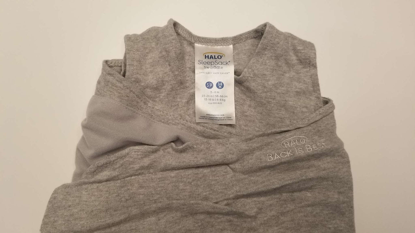 Halo Sleepsack Swaddle, Grey, Size Small 3-6M, 0-6 Months (Small)
