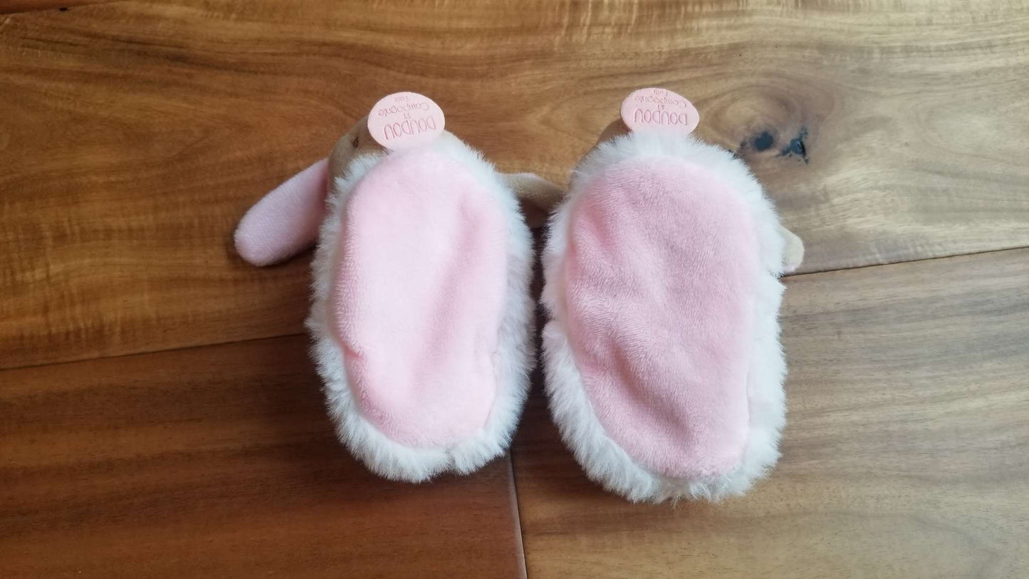 Dou Dou et Compagnie Pink Bunny Rattle Slippers, Shoes 0 (Baby: 0-12 mth)