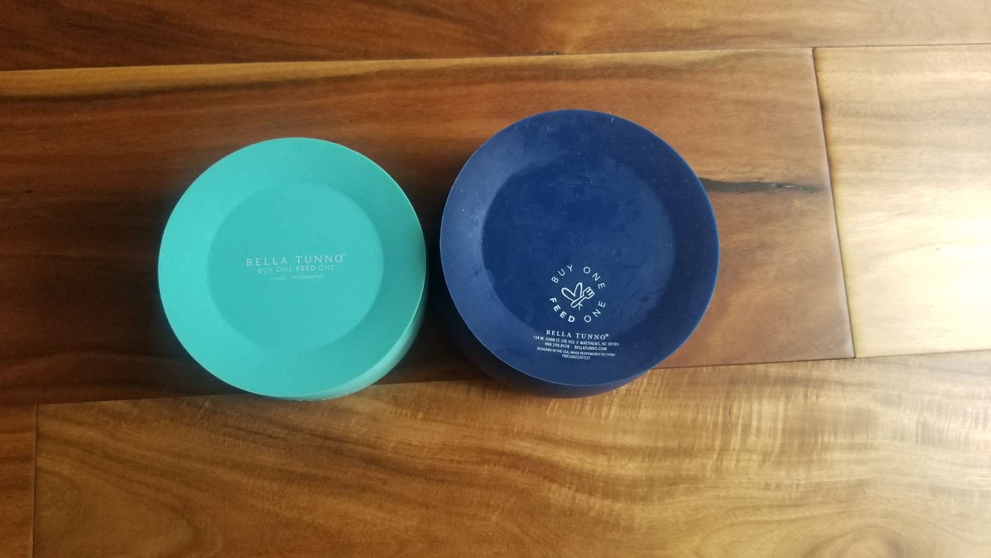 Bella Tunno Blue Suction Bowls, Set of 2