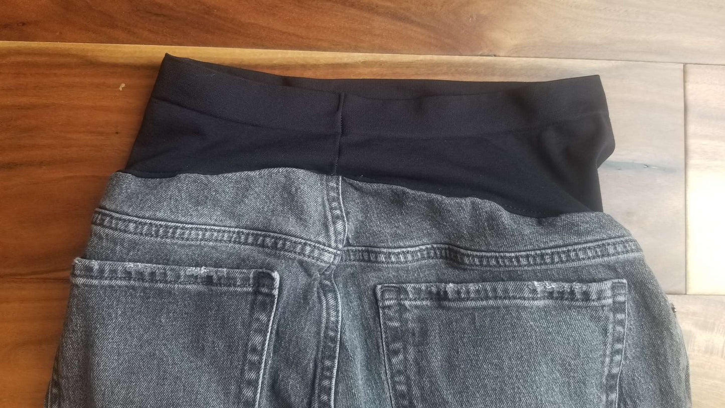 Old Navy Maternity O.G. Straight Full Panel Faded Black/Grey Jeans, Size 10, Maternity M (8-10)