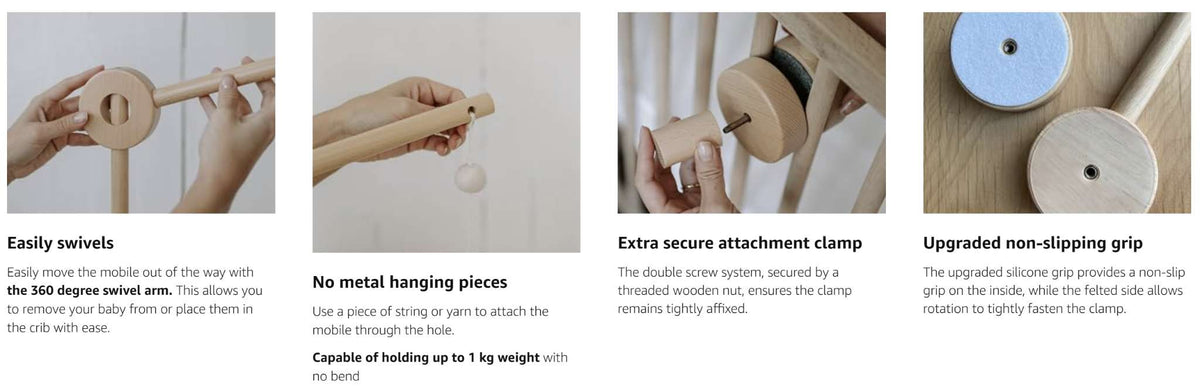 Sasa Beech Wood Crib or Change Table Mobile Arm