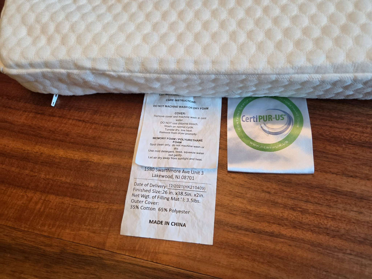 Pack and Play Memory Foam Mattress Pad Topper, 38 x 26 x 2 inches