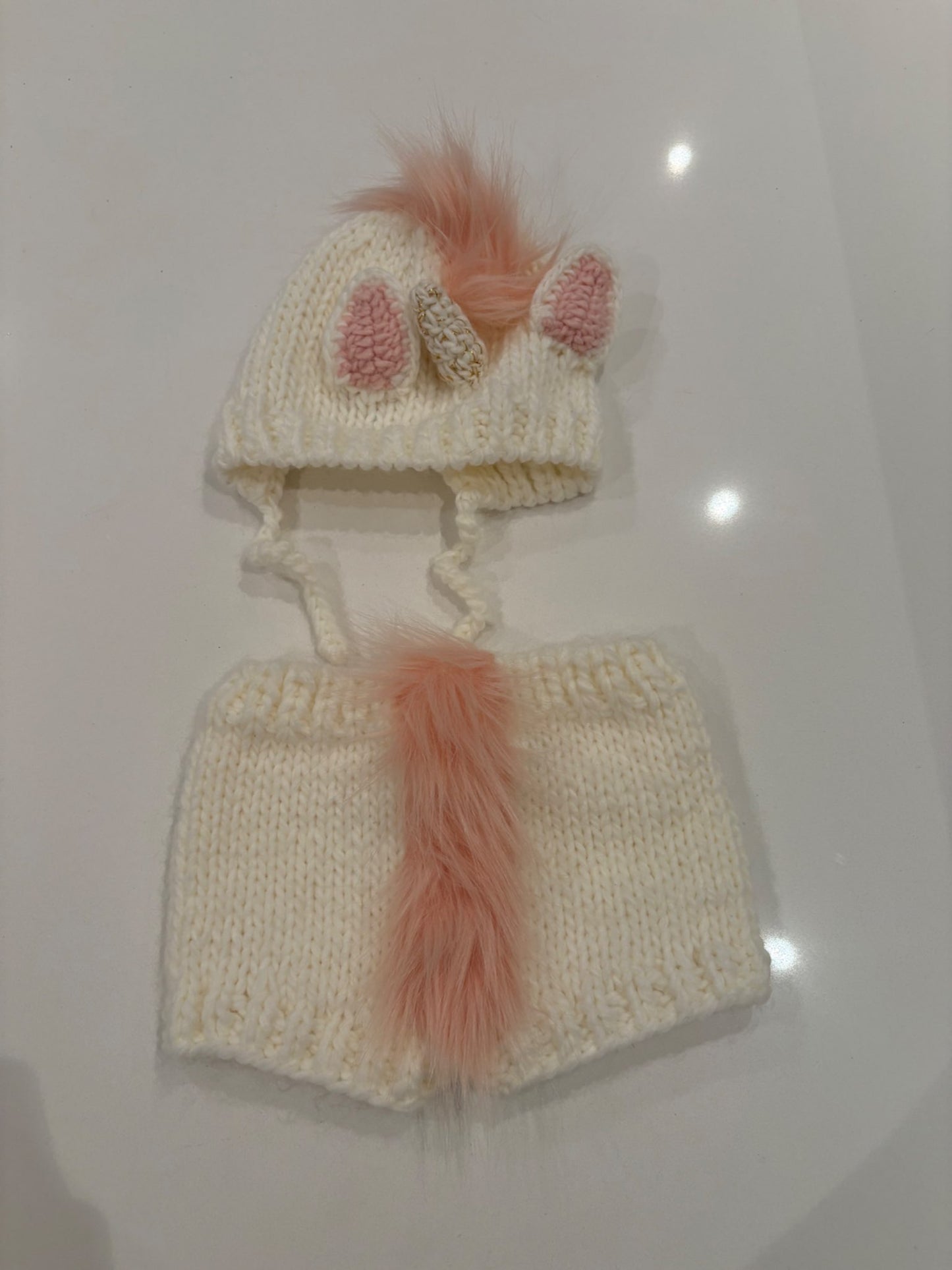 Baby Knit Unicorn Outfit , Kids 3 Month (0-3M)