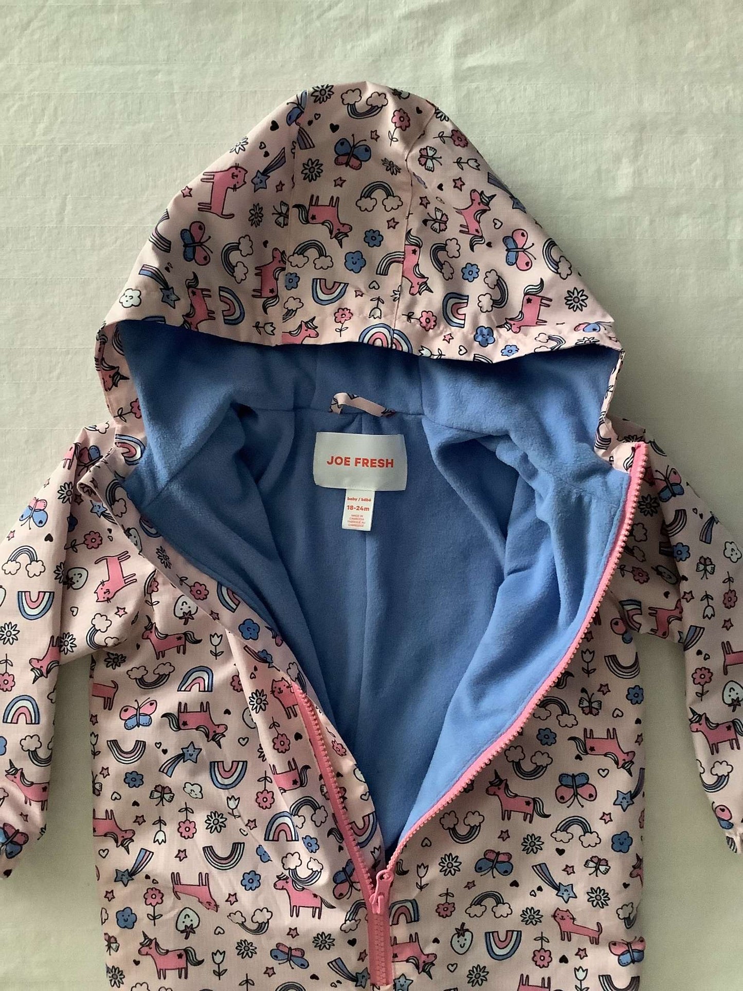Joe Fresh Toddler Girl One Piece Rain Suit 18-24 months, Kids 24 Month (18-24M)
