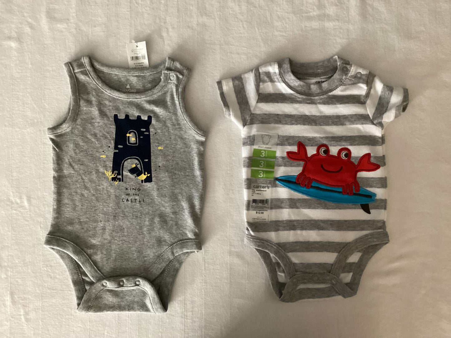 Baby boy onesies (Bundle of 2) 0-3 months. , Kids 3 Month (0-3M)