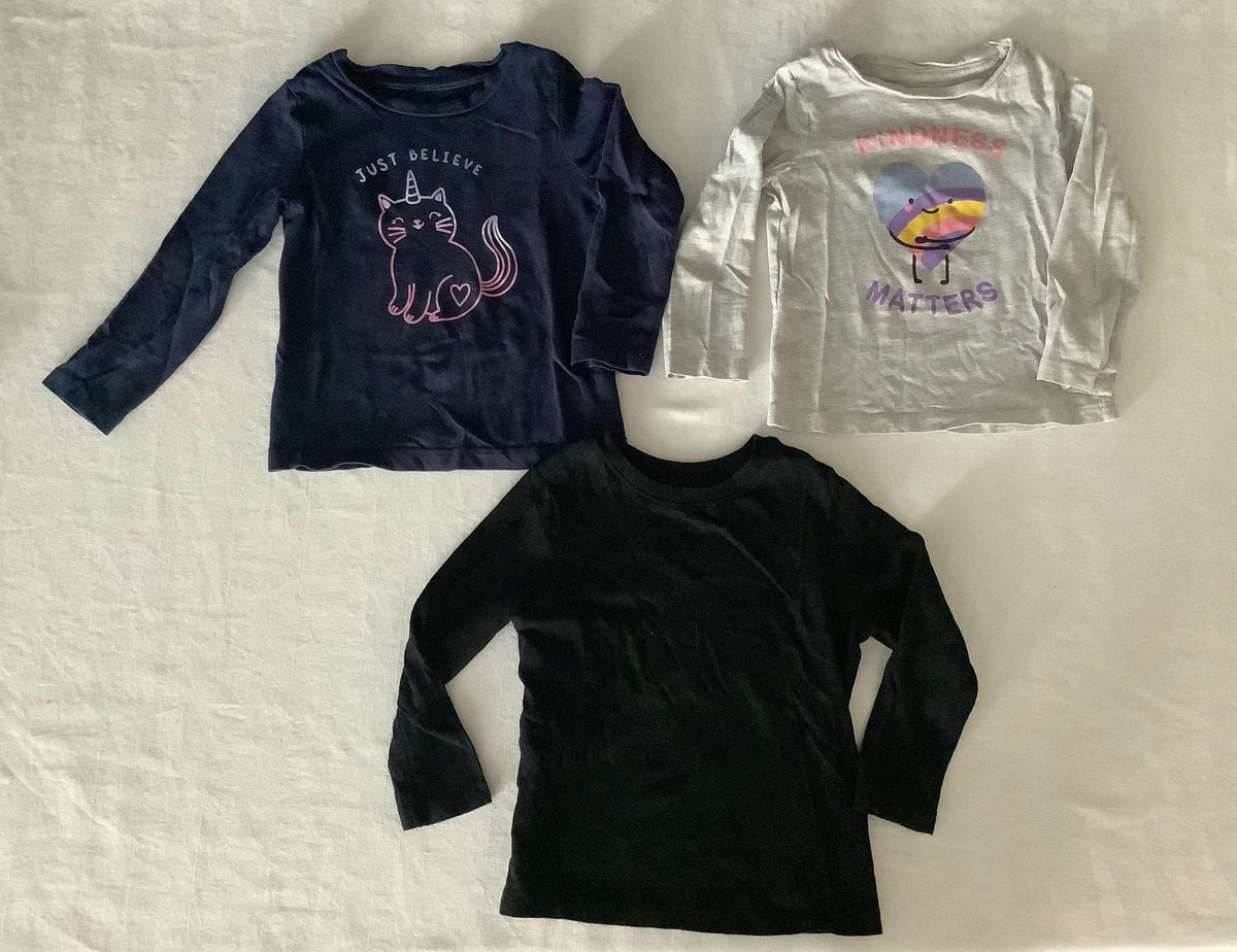 Toddler Girl L/S Tops (Bundle of 3) 2T, Kids 2T