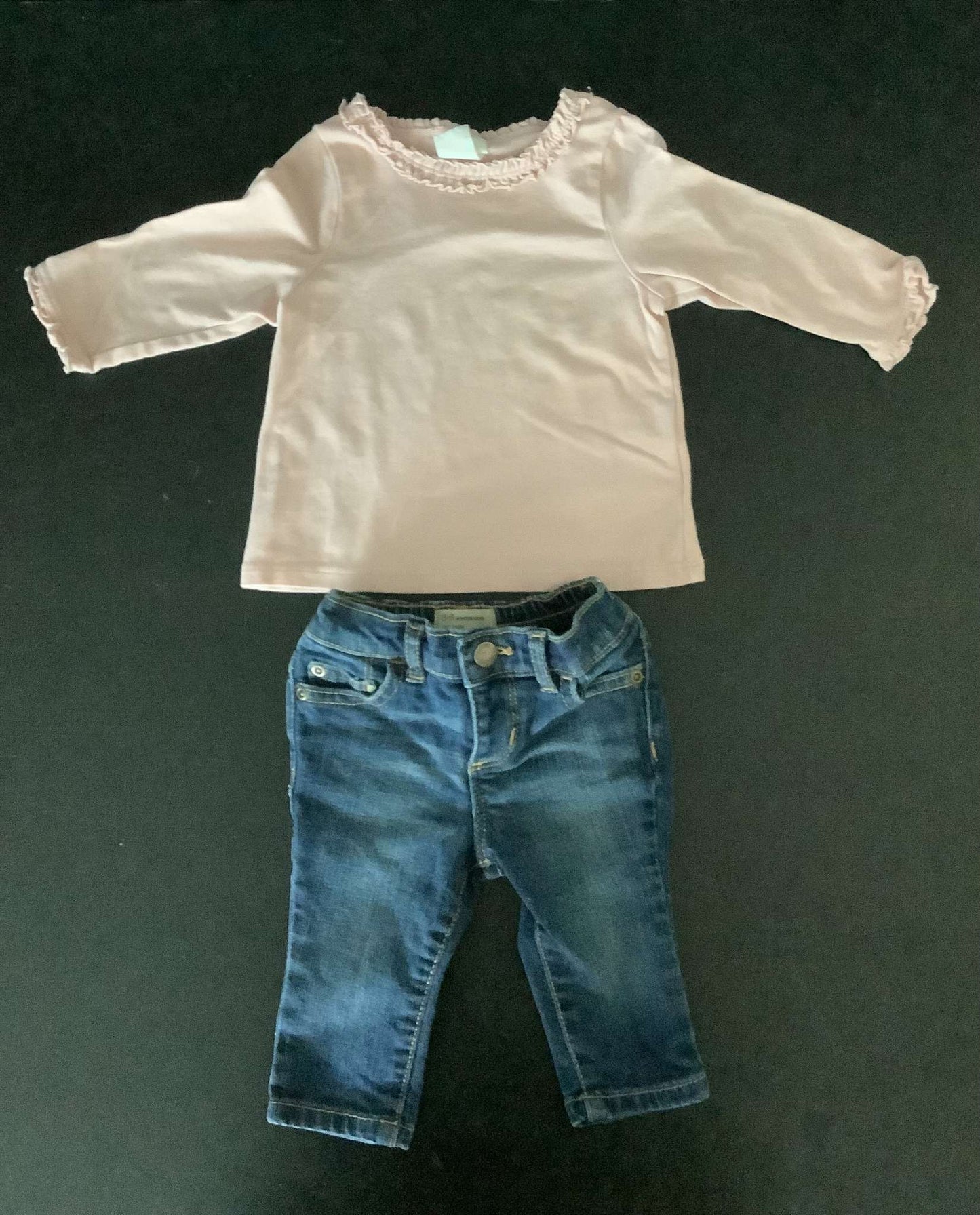 Girls Top and Denim Outfit 3-6 months, Kids 6 Month (3-6M)