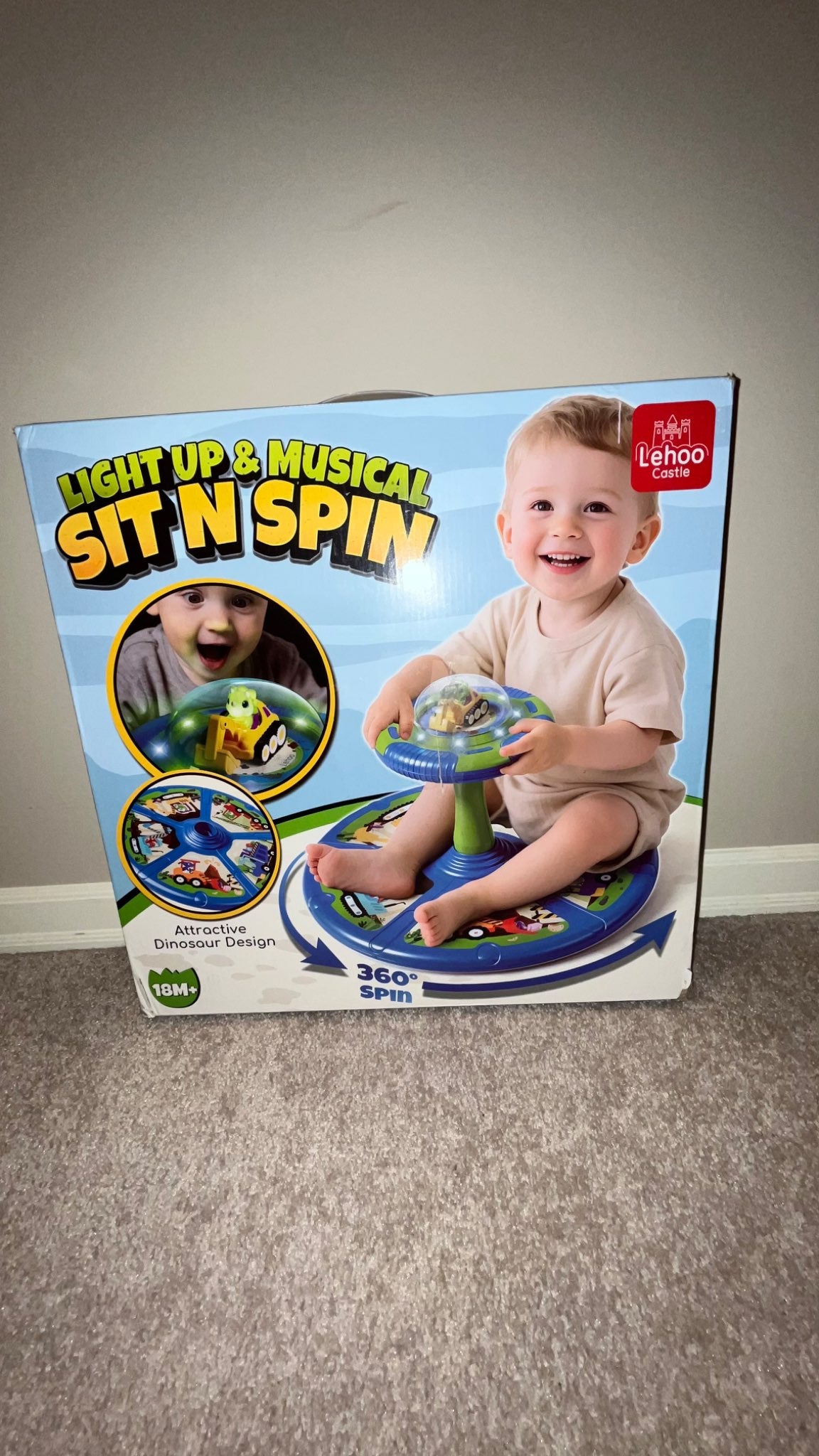 Lehoo Castle Dinosaur Sit and Spin Toys for Toddlers