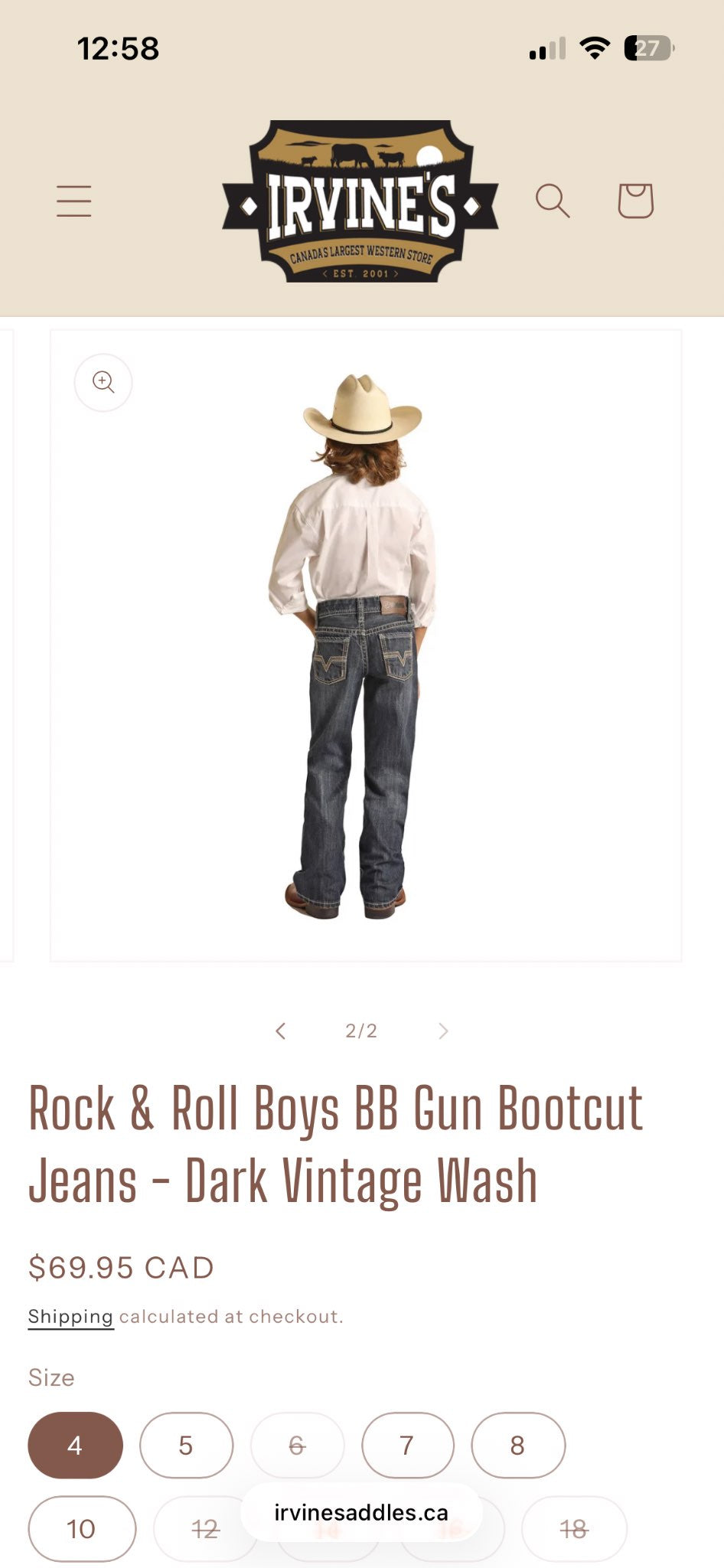 Rock and Roll BB Gun Jeans , Kids 8