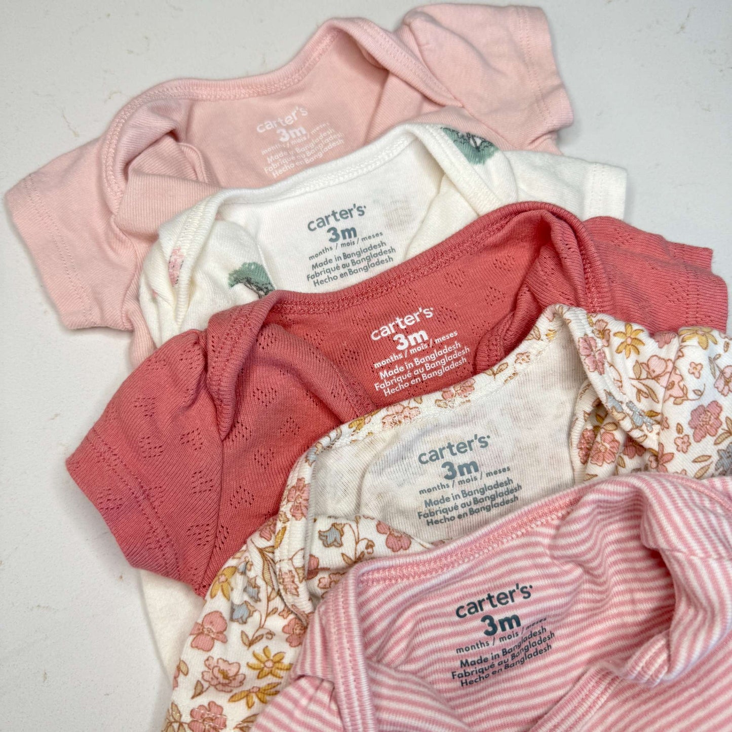 Carter's Short Sleeve Bodysuits, Kids 3 Month (0-3M)