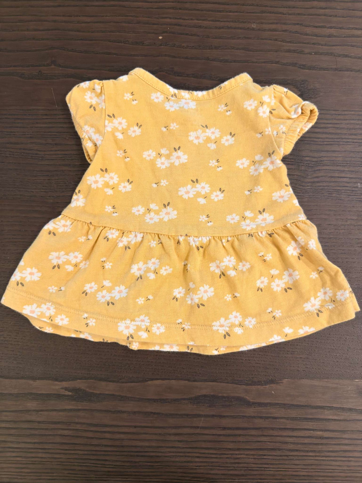 Yellow Floral Shirt Dress, Kids 3 Month (0-3M)