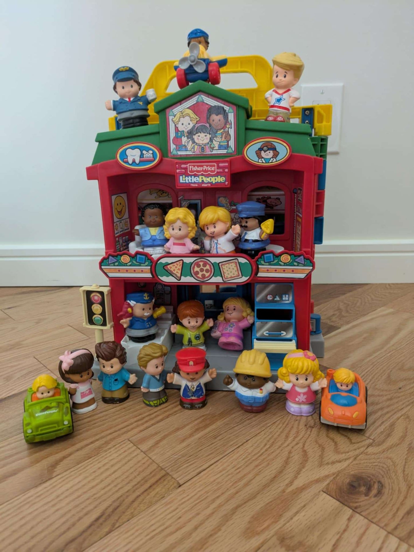 Little People Learn About Town with misc. Figurines - non working sound