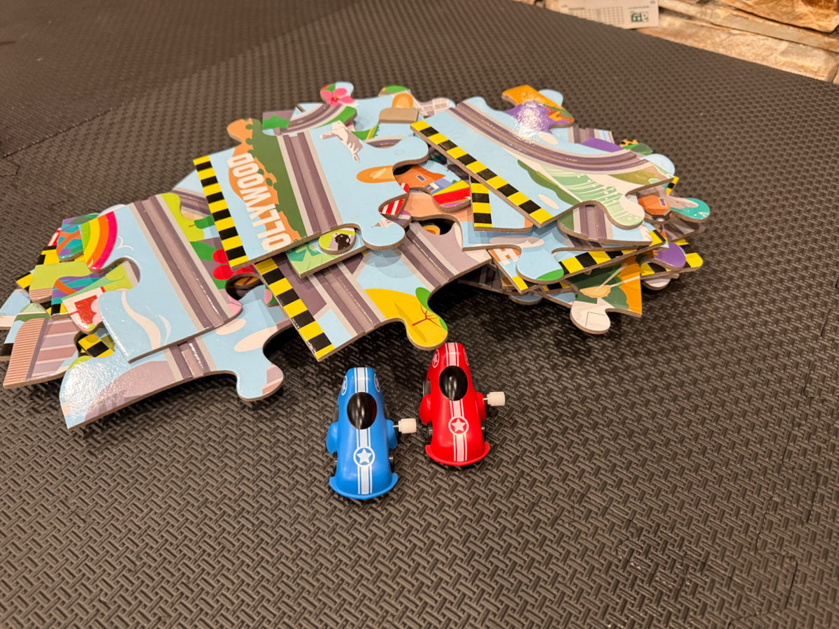 Wind-Up Car Puzzle Track Set
