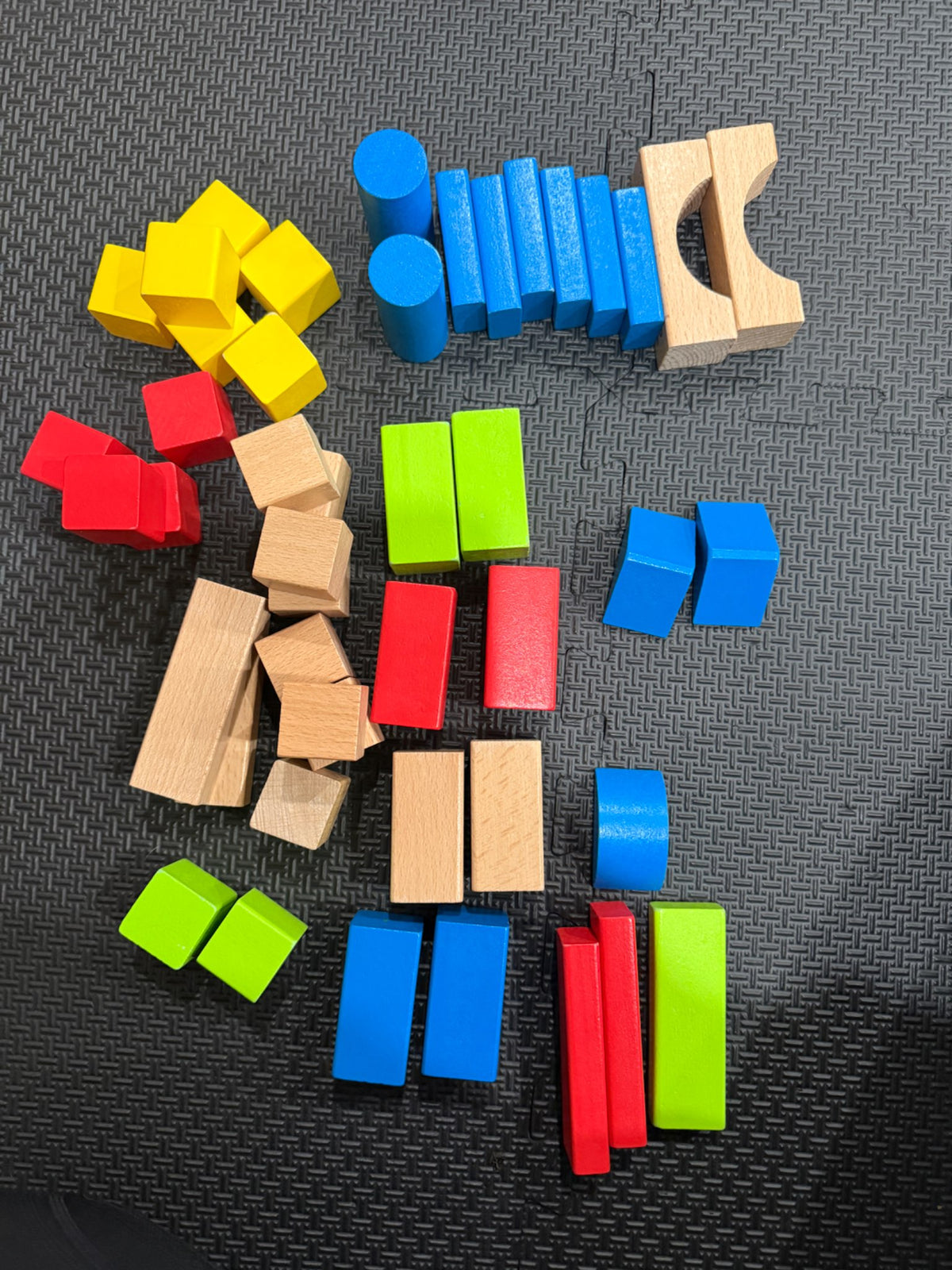 Assorted Wooden Building Blocks Set