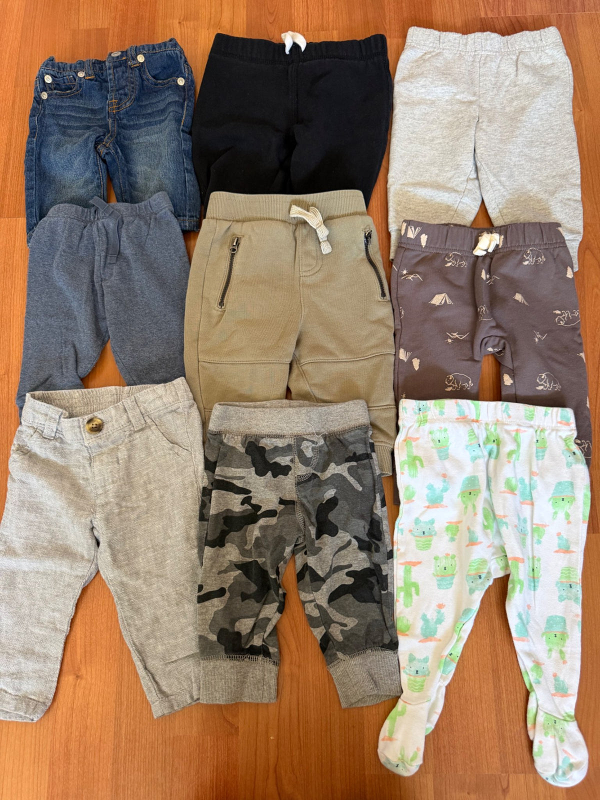 9 Pairs Of 3-6 Month Pants , Kids 6 Month (3-6M)