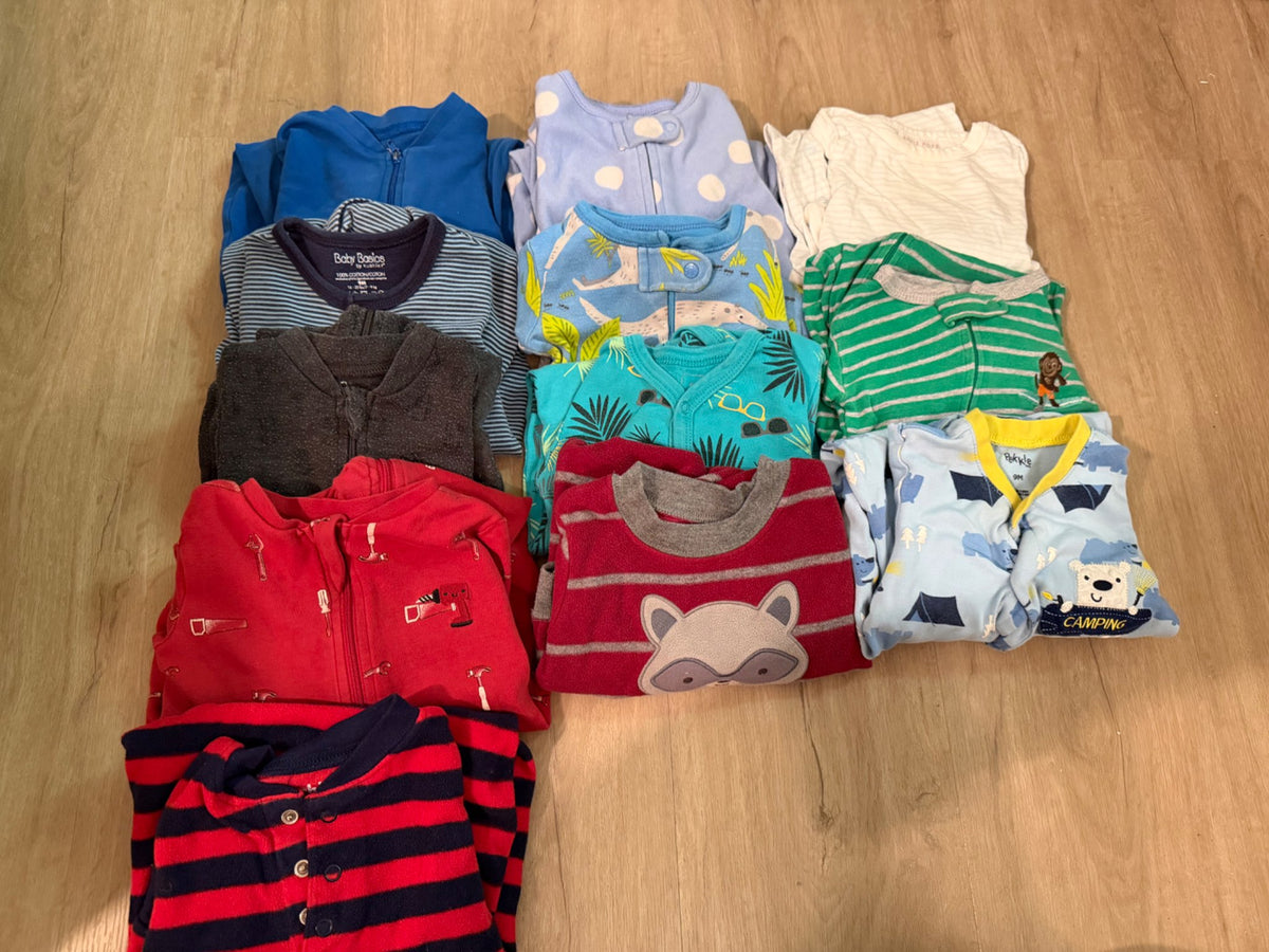 12 Baby Sleepers Bundle , Kids 9 Month (6-9M)