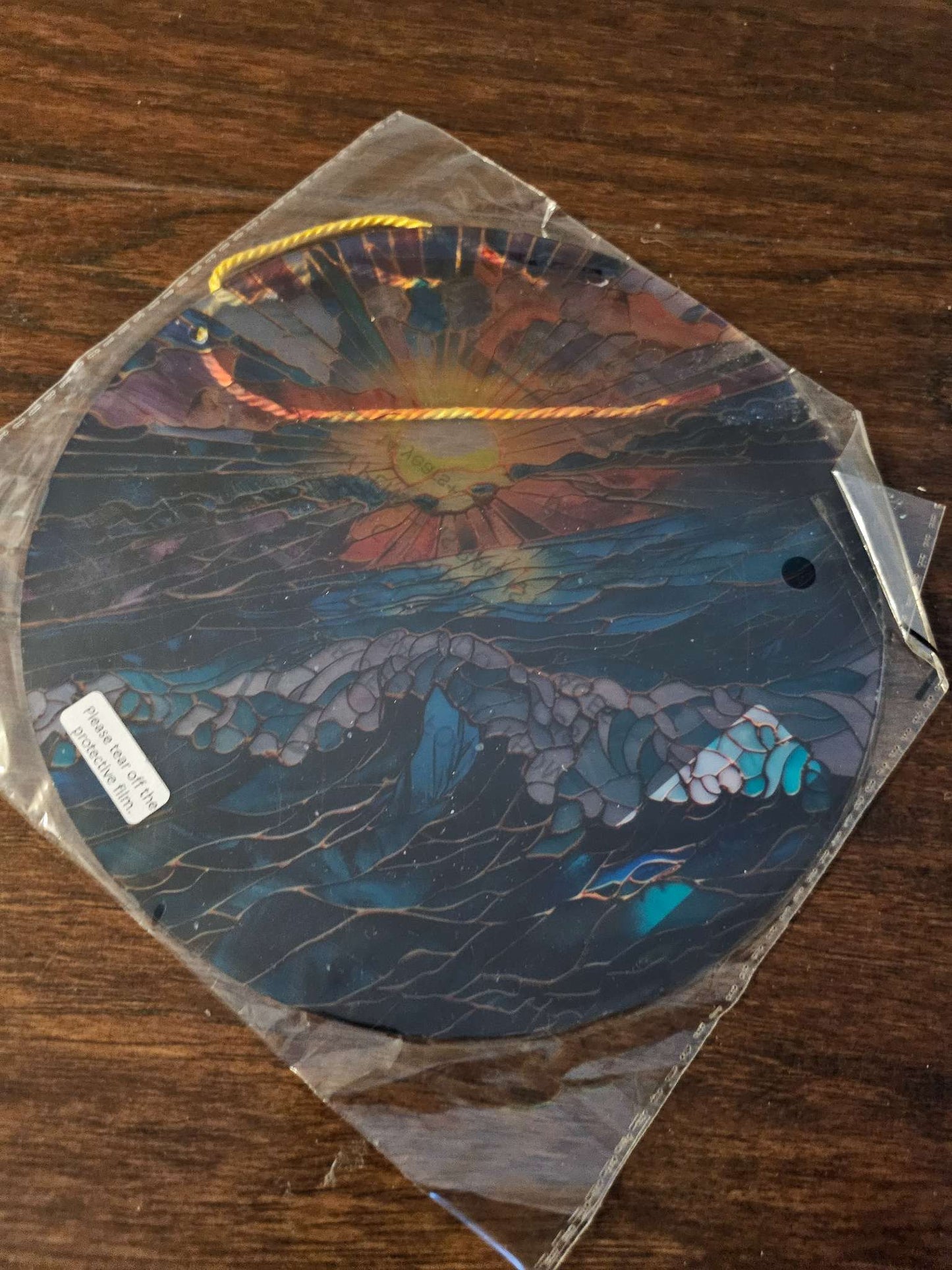 Vibrant Sunset & Ocean Waves Acrylic Suncatcher Window Decor | New Sealed