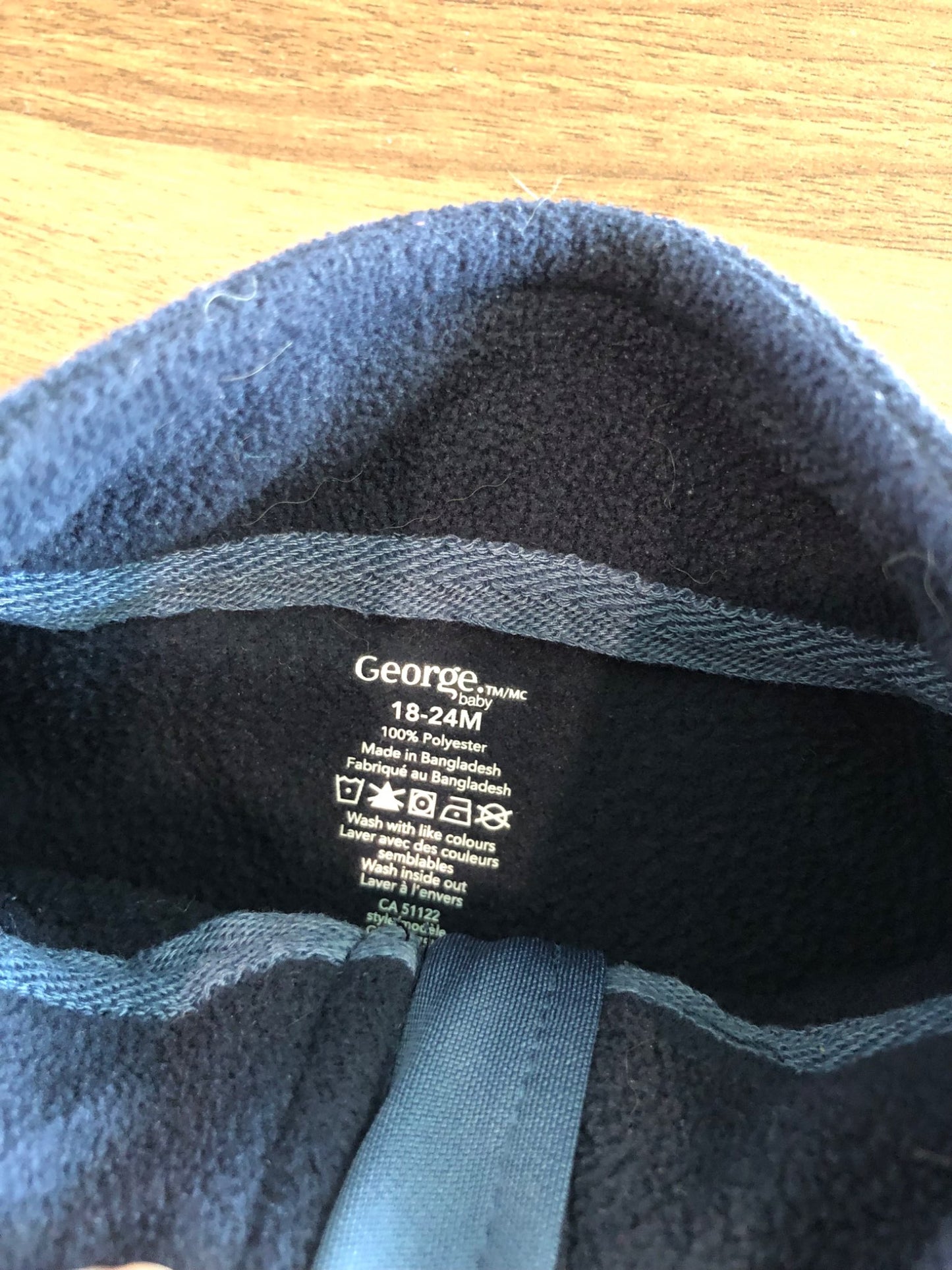 Toddler Fleece Zip Up Jacket, Dark Blue, 18-24M, Kids 24 Month (18-24M)