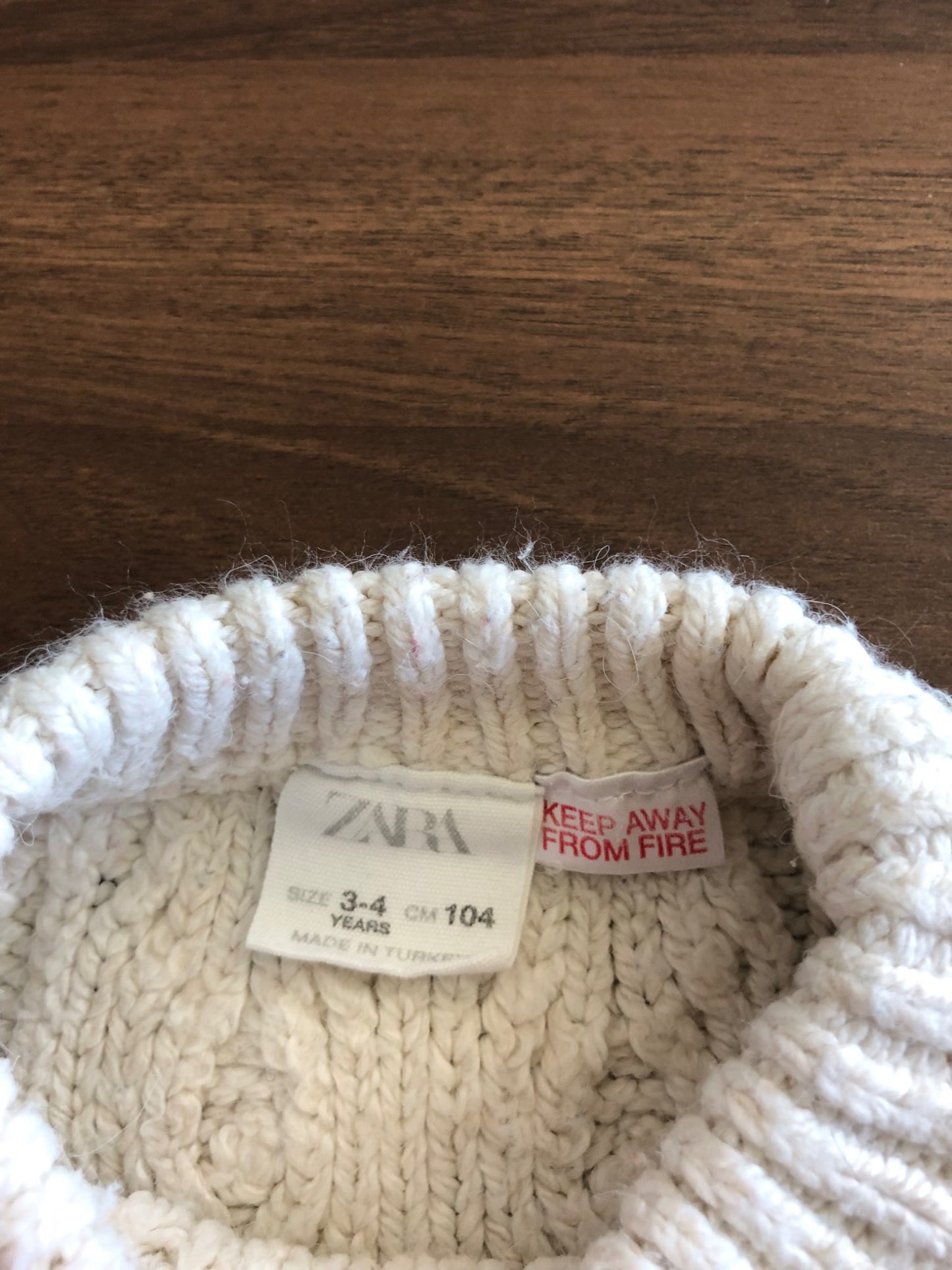 Zara Toddler Cable Knit Sweater, 4T, Kids 4/4T