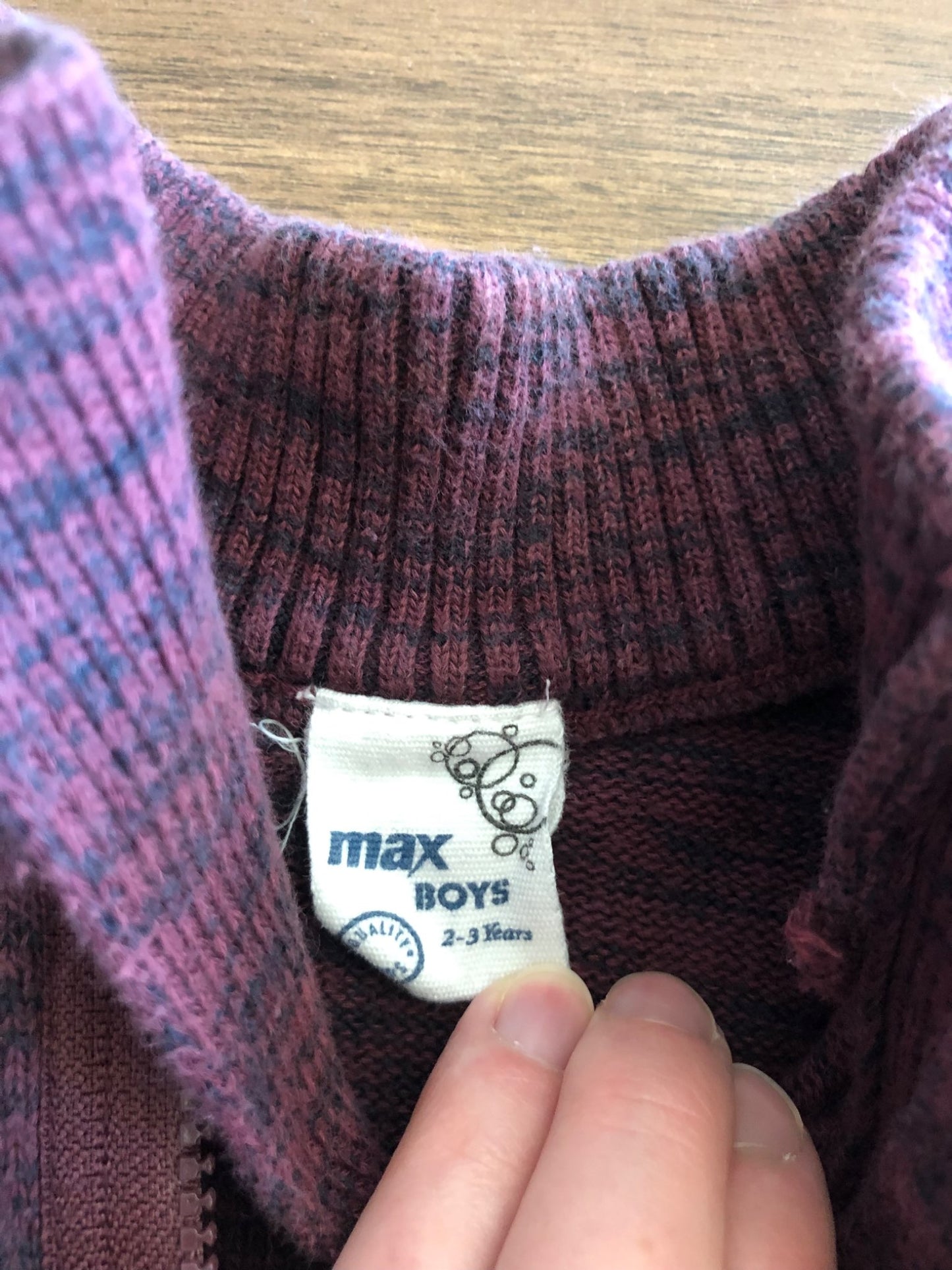 Toddler 3/4 Zip Sweater, Burgundy, 3T, Kids 3T