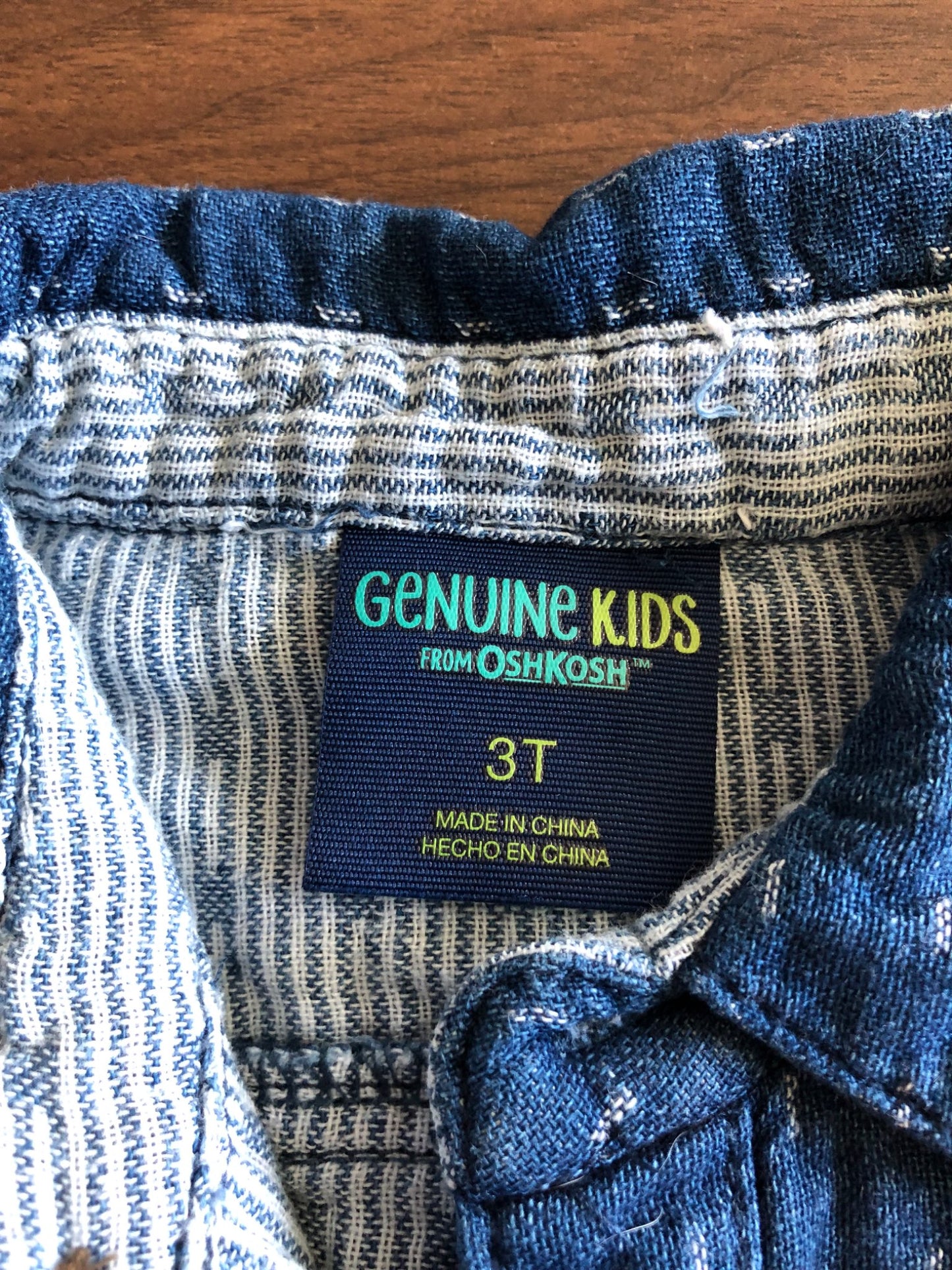 Toddler Blue Button-up Collared Long Sleeve Shirt, 3T, Kids 3T