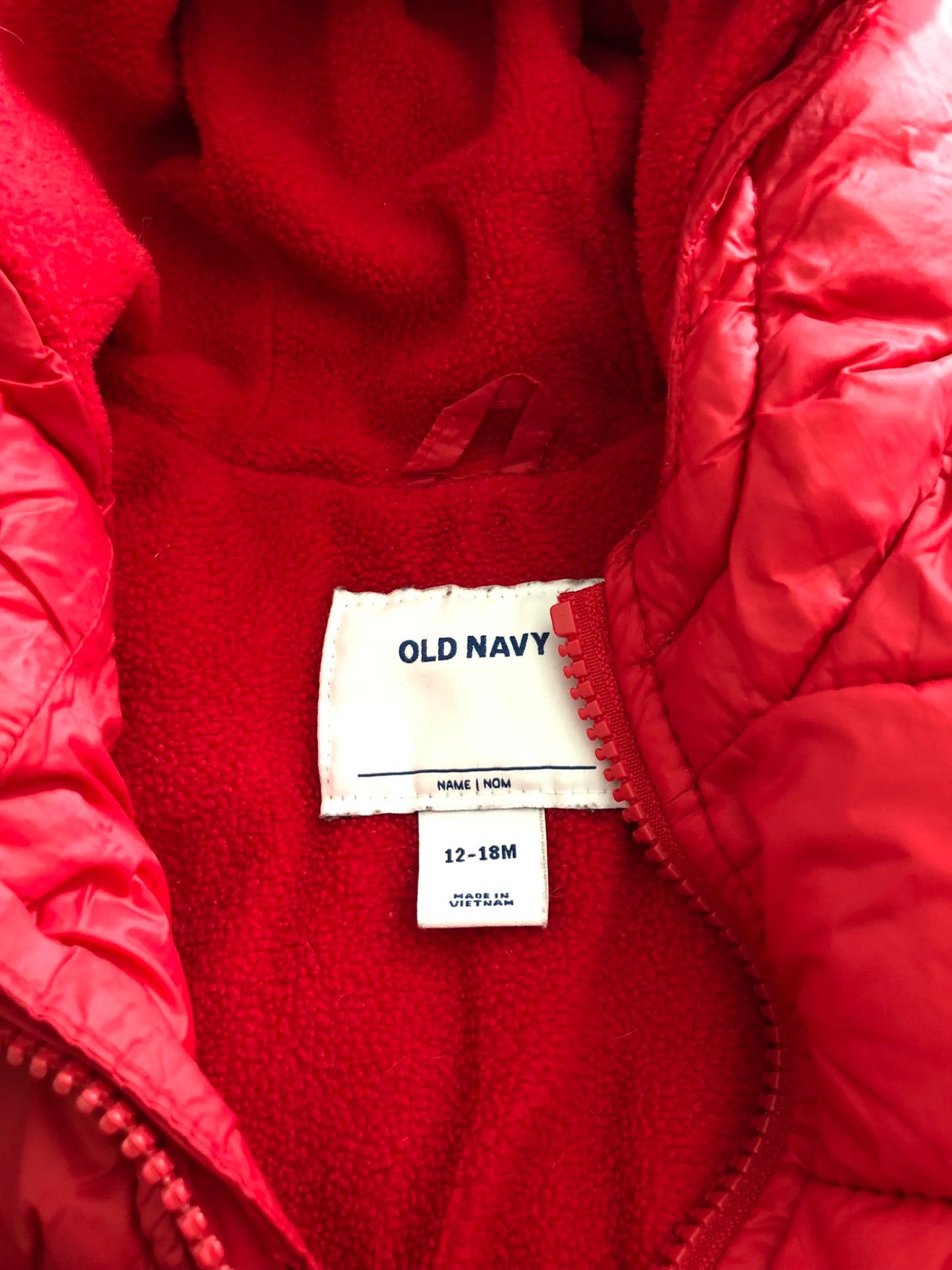 Old Navy Toddler Winter Puffer Jacket, Red, 12-18M, Kids 18 Month (12-18M)