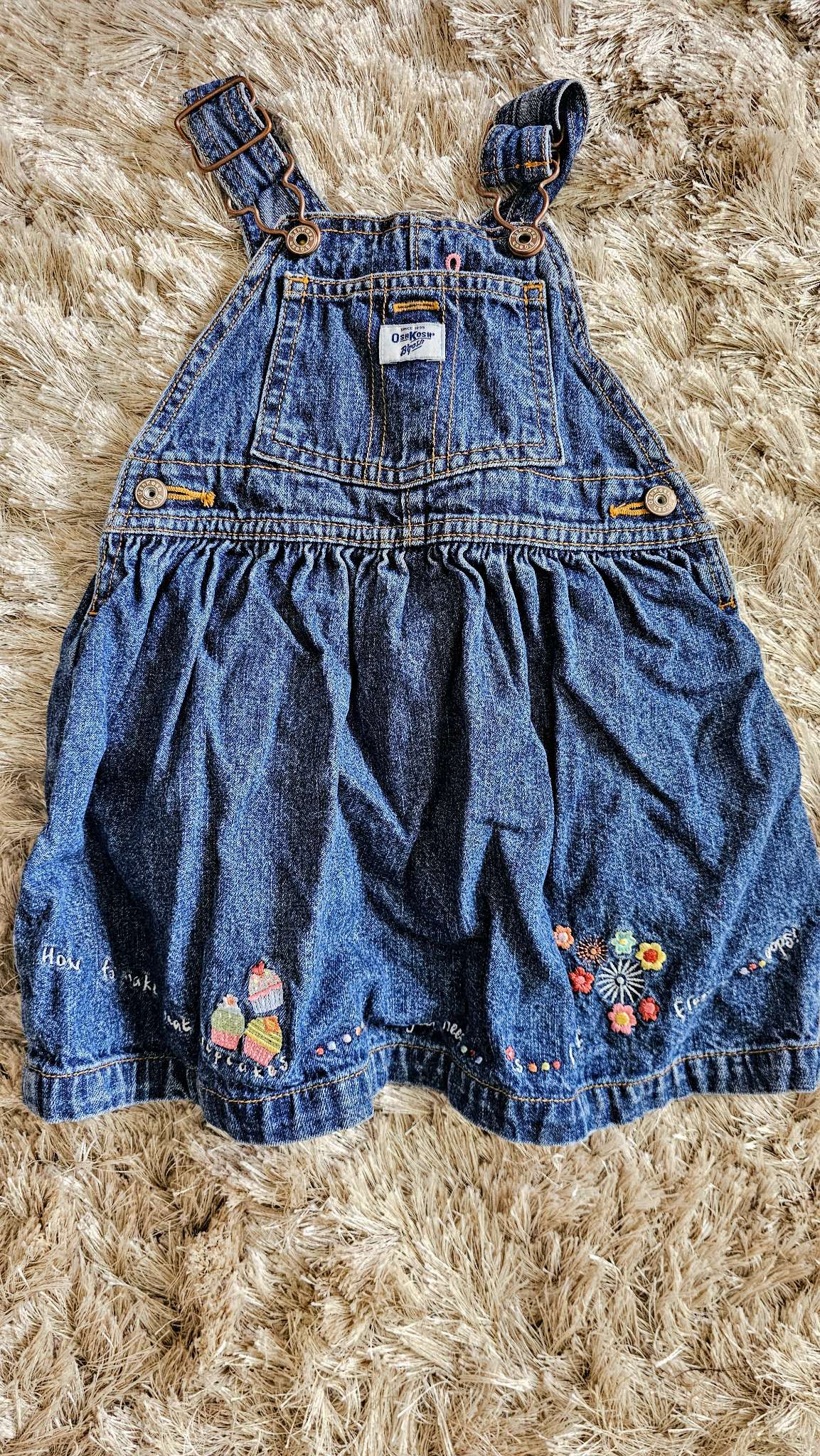OshKosh Girls Blue Denim Overalls Dress – size 2, Kids 2T