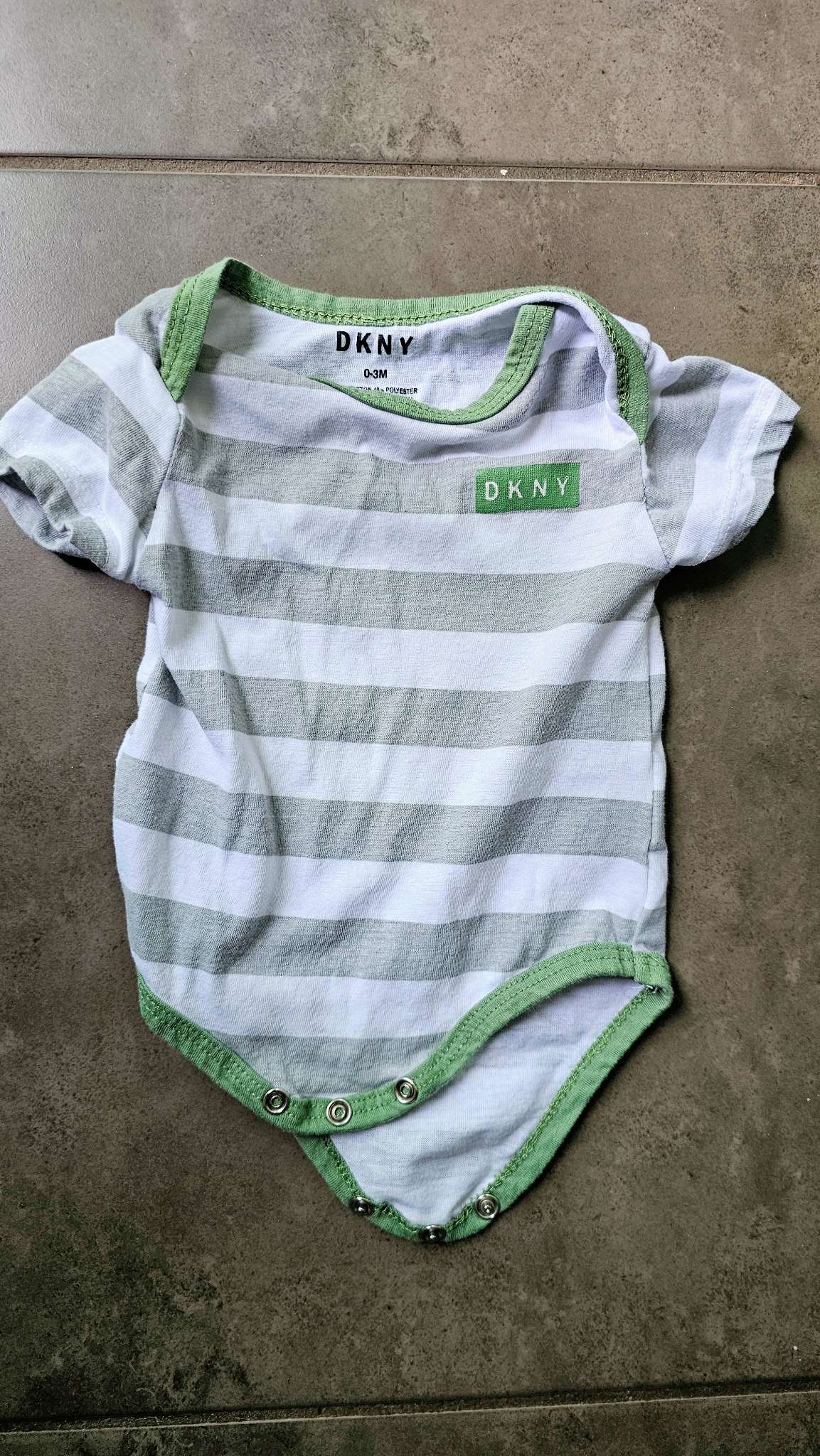 DKNY Baby Green Striped Onesie – newborn, Kids Newborn