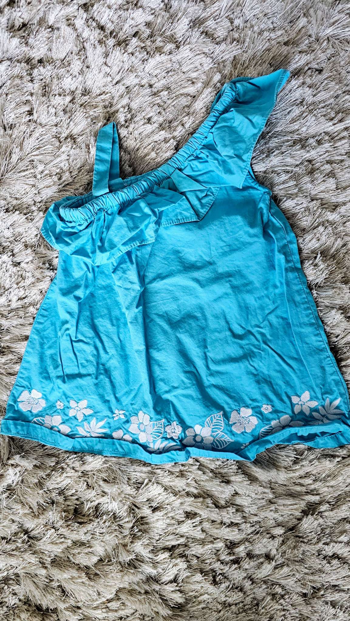 Gymboree Turquoise Floral Embroidered Dress - 6 months, Kids 6 Month (3-6M)