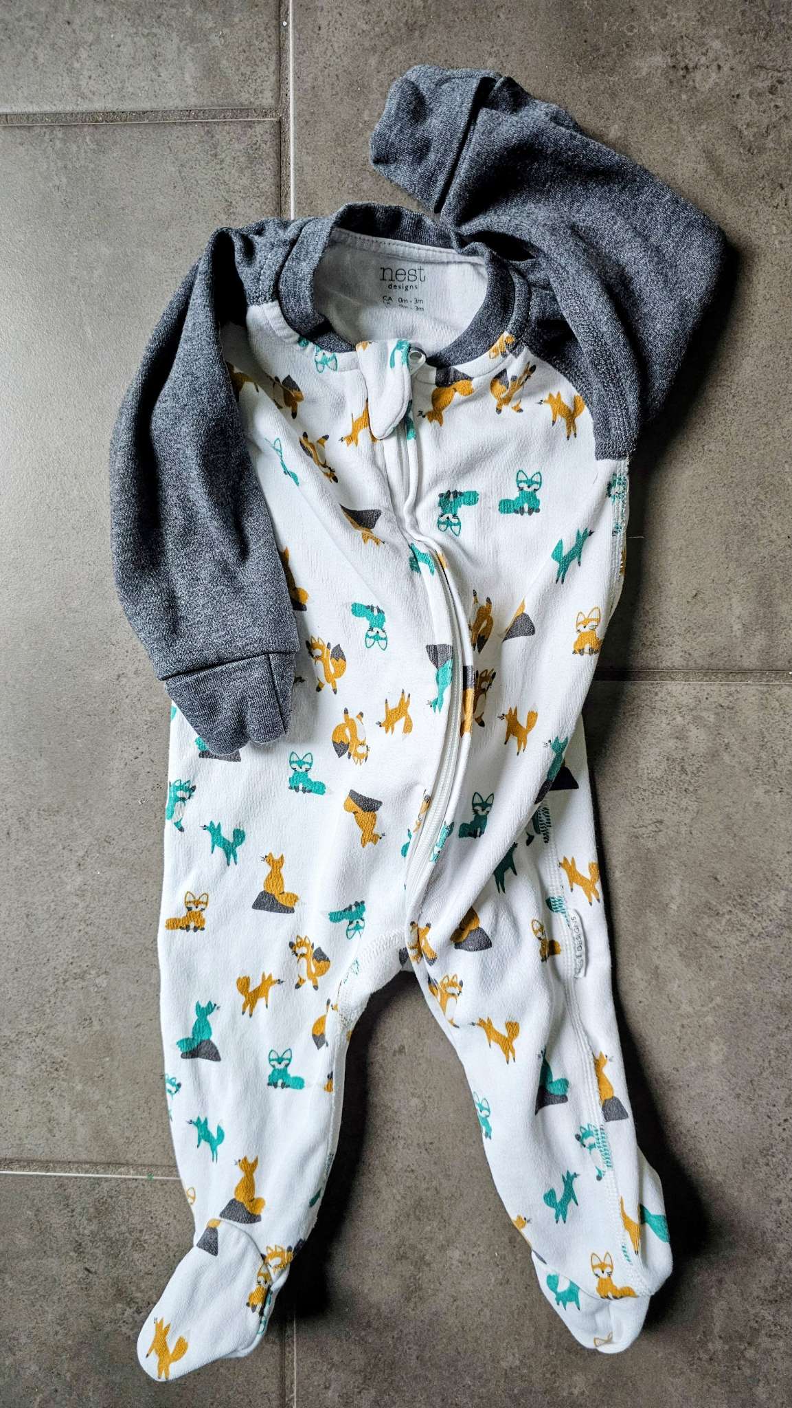 Nest Designs Fox Print Footed Onesie – 0-3 Months), Kids 3 Month (0-3M)