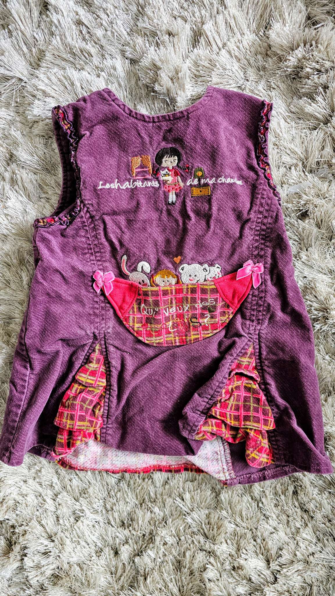 Câlin Câline Purple Embroidered Dress – 18 Months (100% cotton), Kids 18 Month (12-18M)