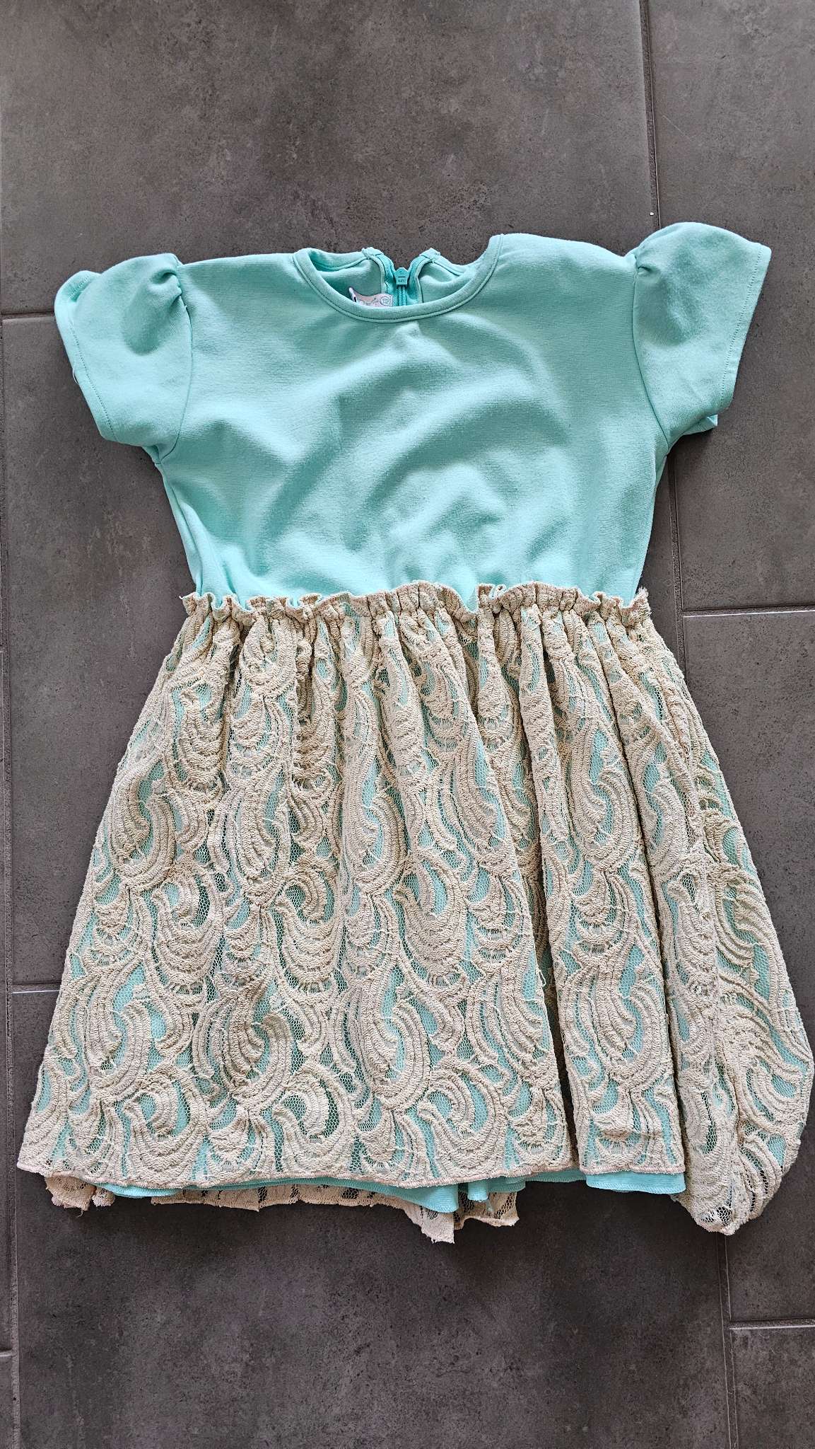 Boobobu Mint & Lace Dress – (Size 6), Kids 6/6X