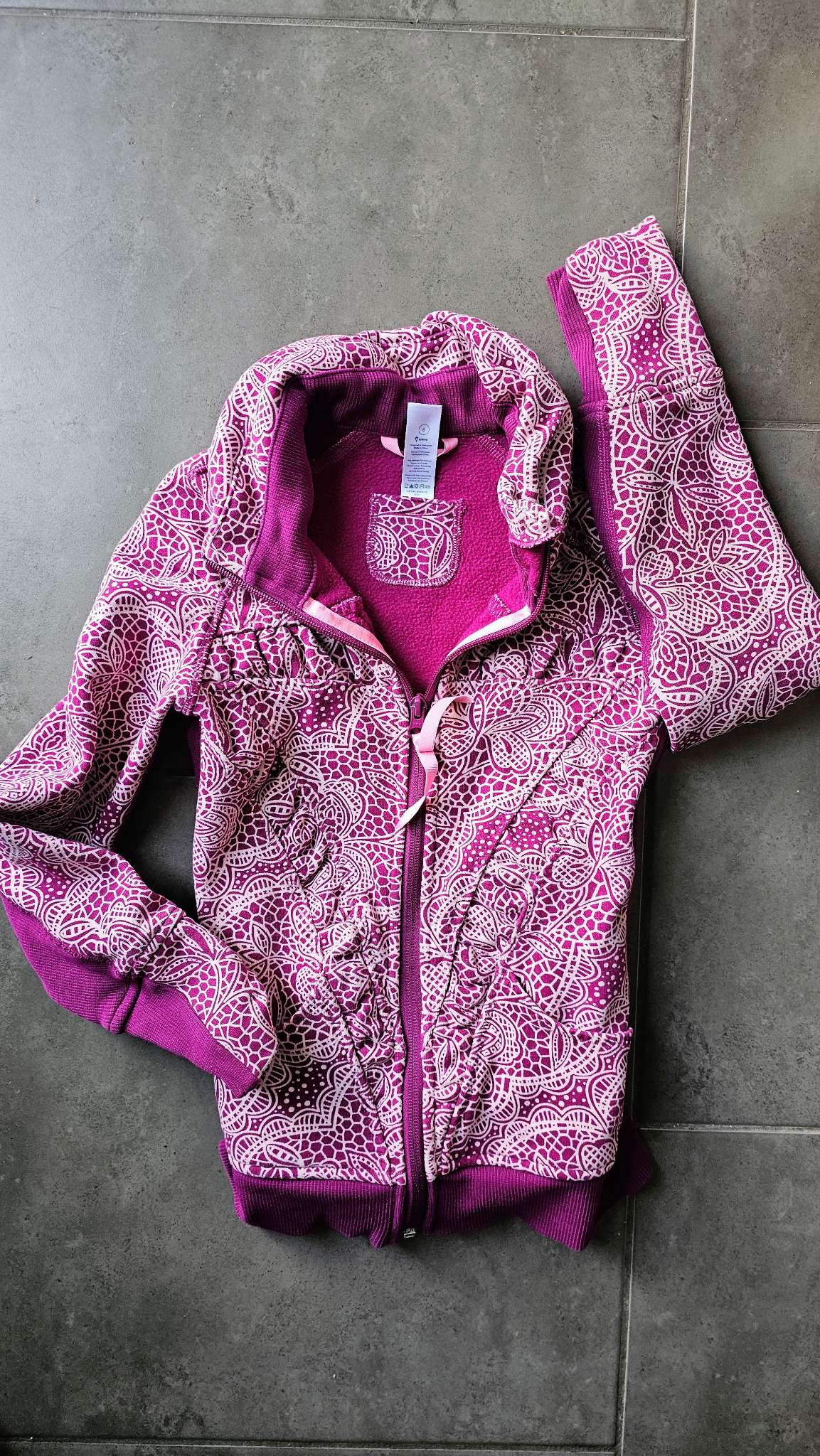Iviva Girls Purple zip-Up Hoodie Jacket – size 6, Kids 6/6X