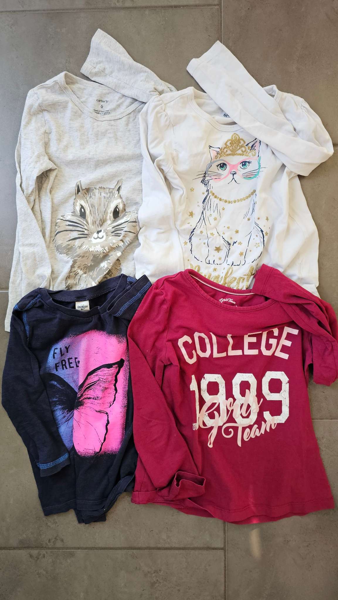 4-Piece Long-Sleeve Shirt Bundle - size 6, Kids 6/6X