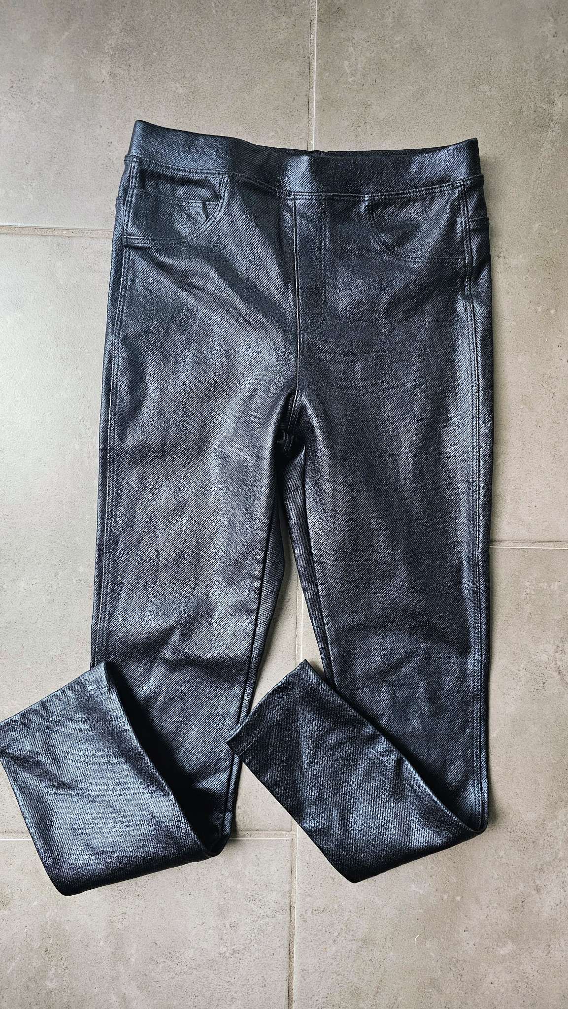 Zara Black Faux Leather Pants (Size 8), Kids 8