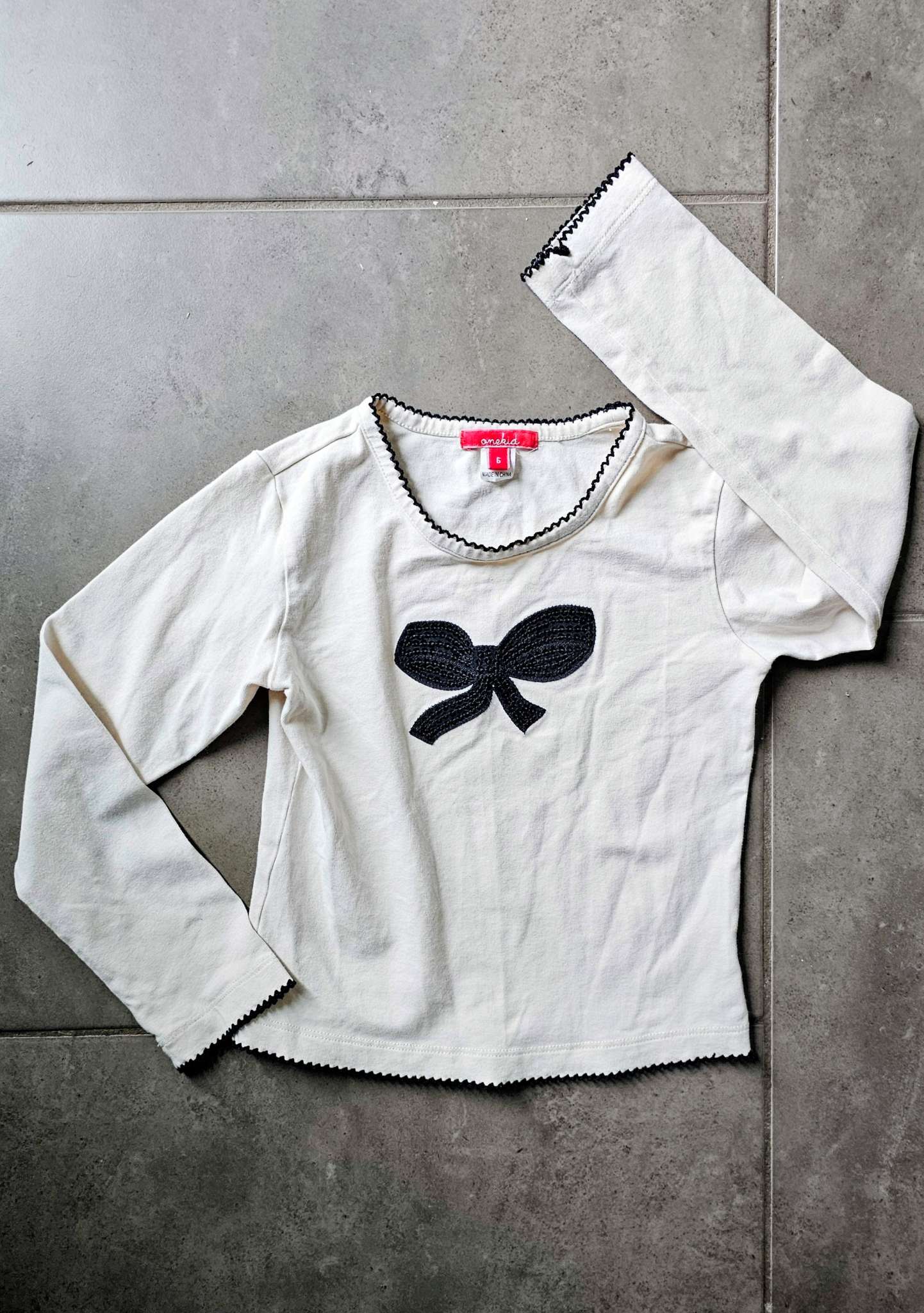 onekid Girls White Long Sleeve Shirt – size 5, Kids 5/5T