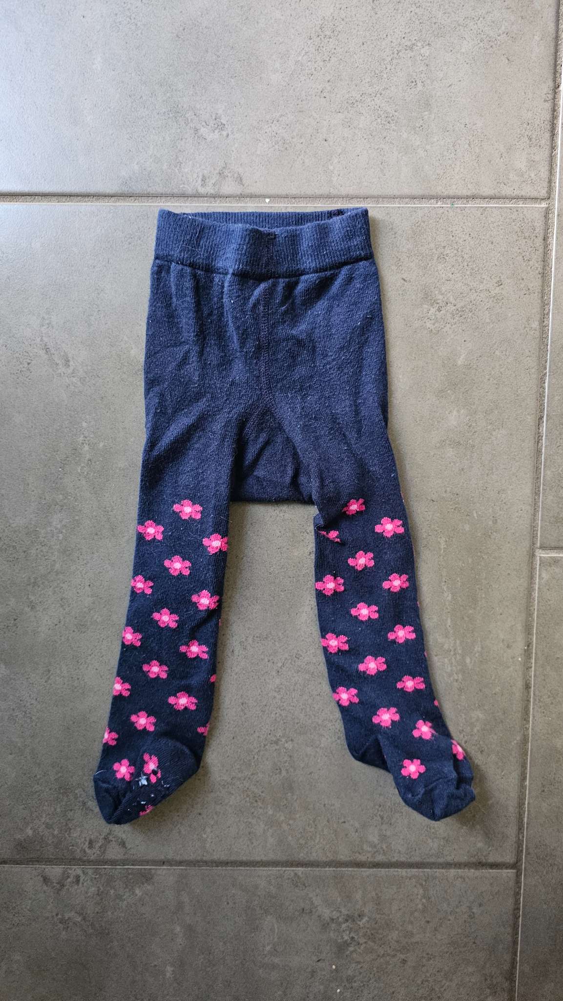 JoJo Maman Bébé Navy Flower Tights (0–6 Months)