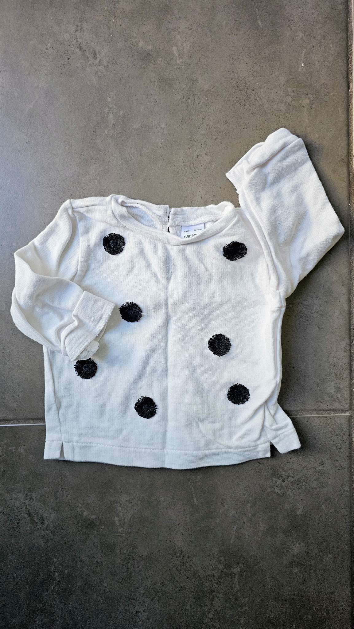 Carter’s White Pom-Pom Sweater (3 Months), Kids 3 Month (0-3M)