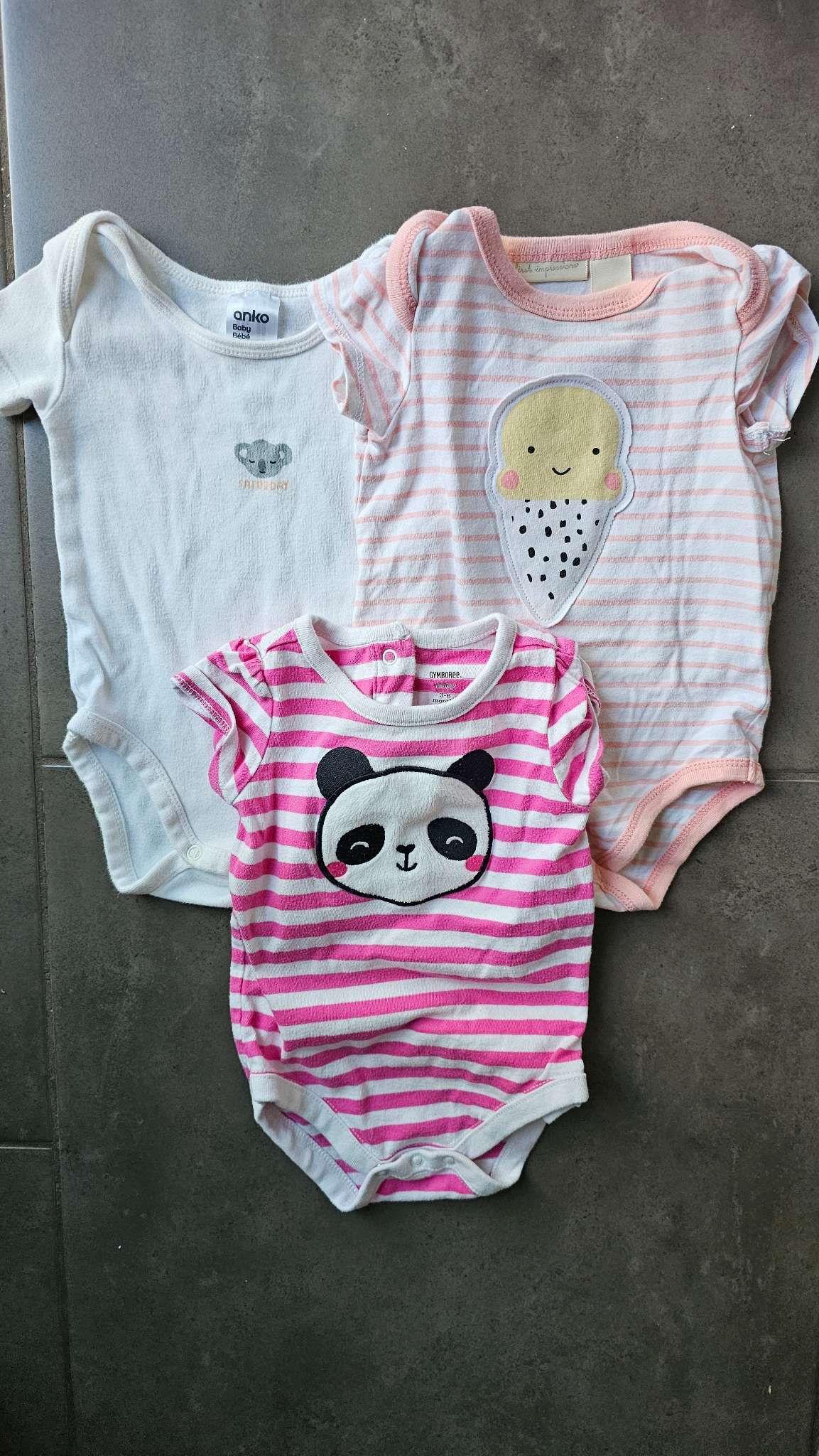 Gymboree, First Impressions & Anko Short-Sleeve Onesie Lot (3–6 Months), Kids 3 Month (0-3M)