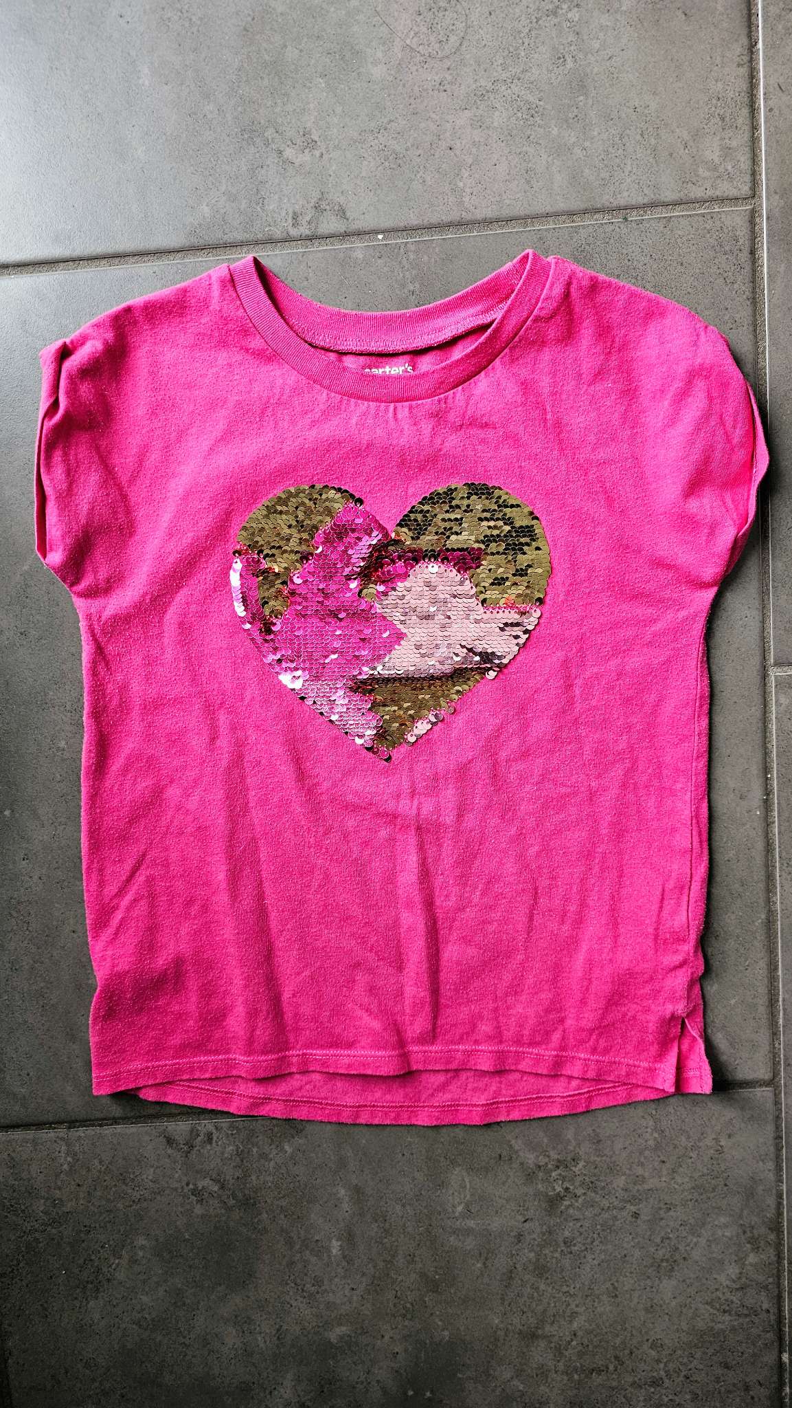 Carter's Girls Pink Short Sleeve Shirt - size 5, Kids 5/5T