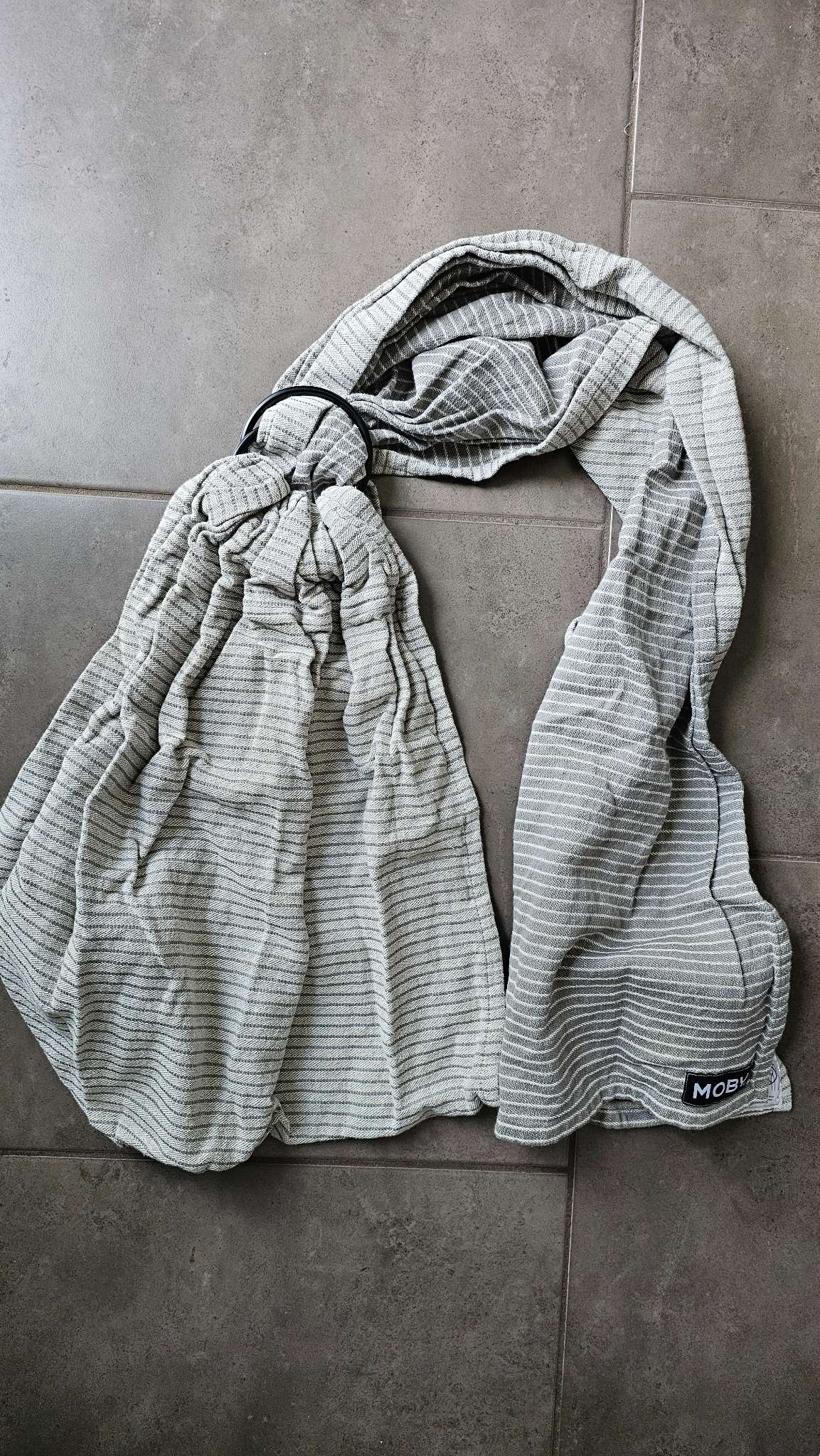 Moby Grey Stripe Ring Sling